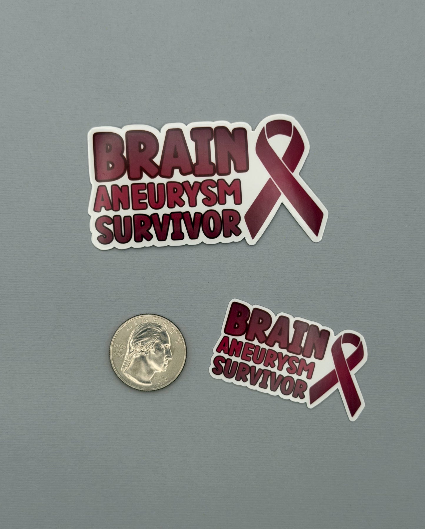 Brain Aneurysm Survivor with Ribbon Sticker or Magnet