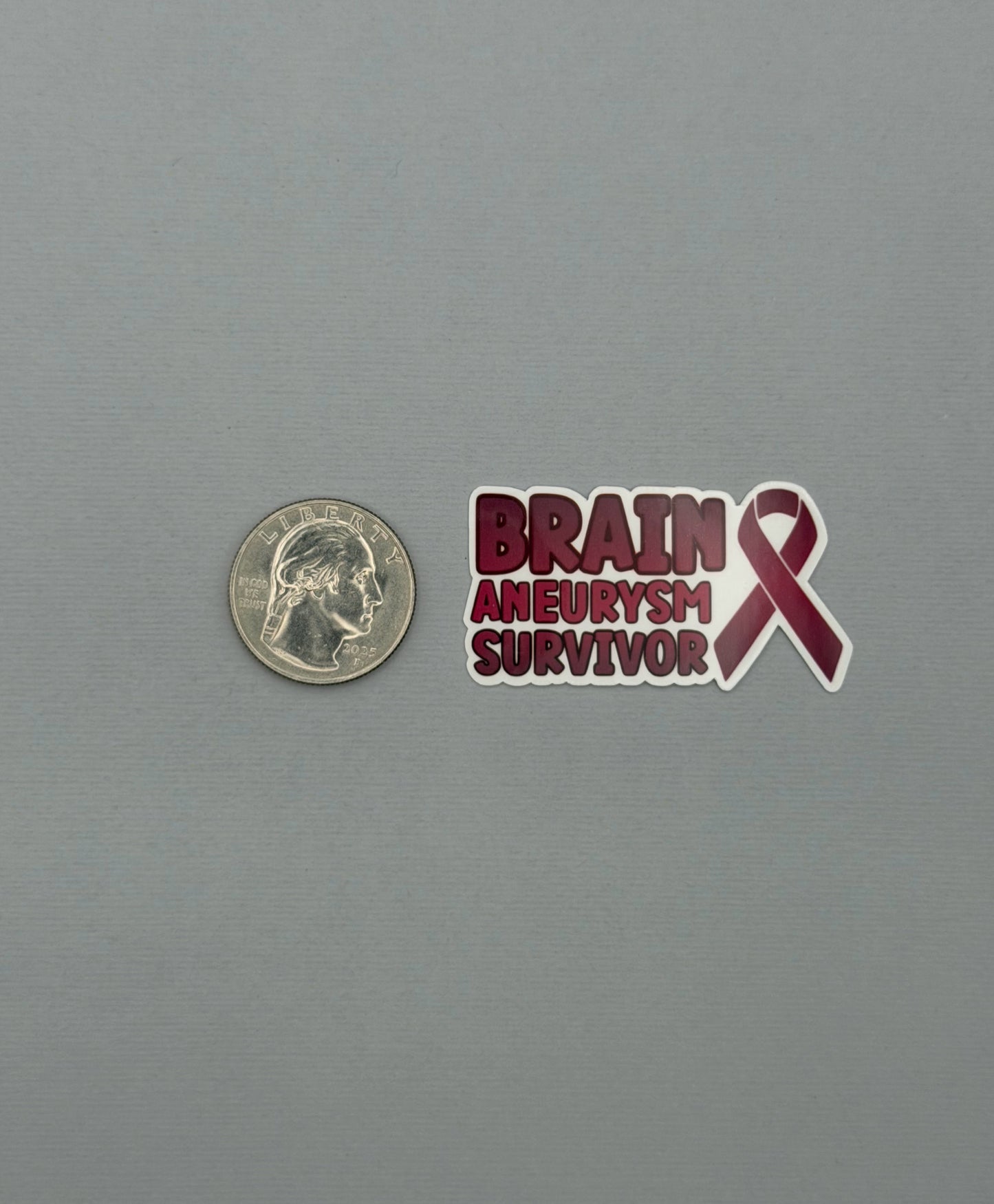 Brain Aneurysm Survivor with Ribbon Sticker or Magnet