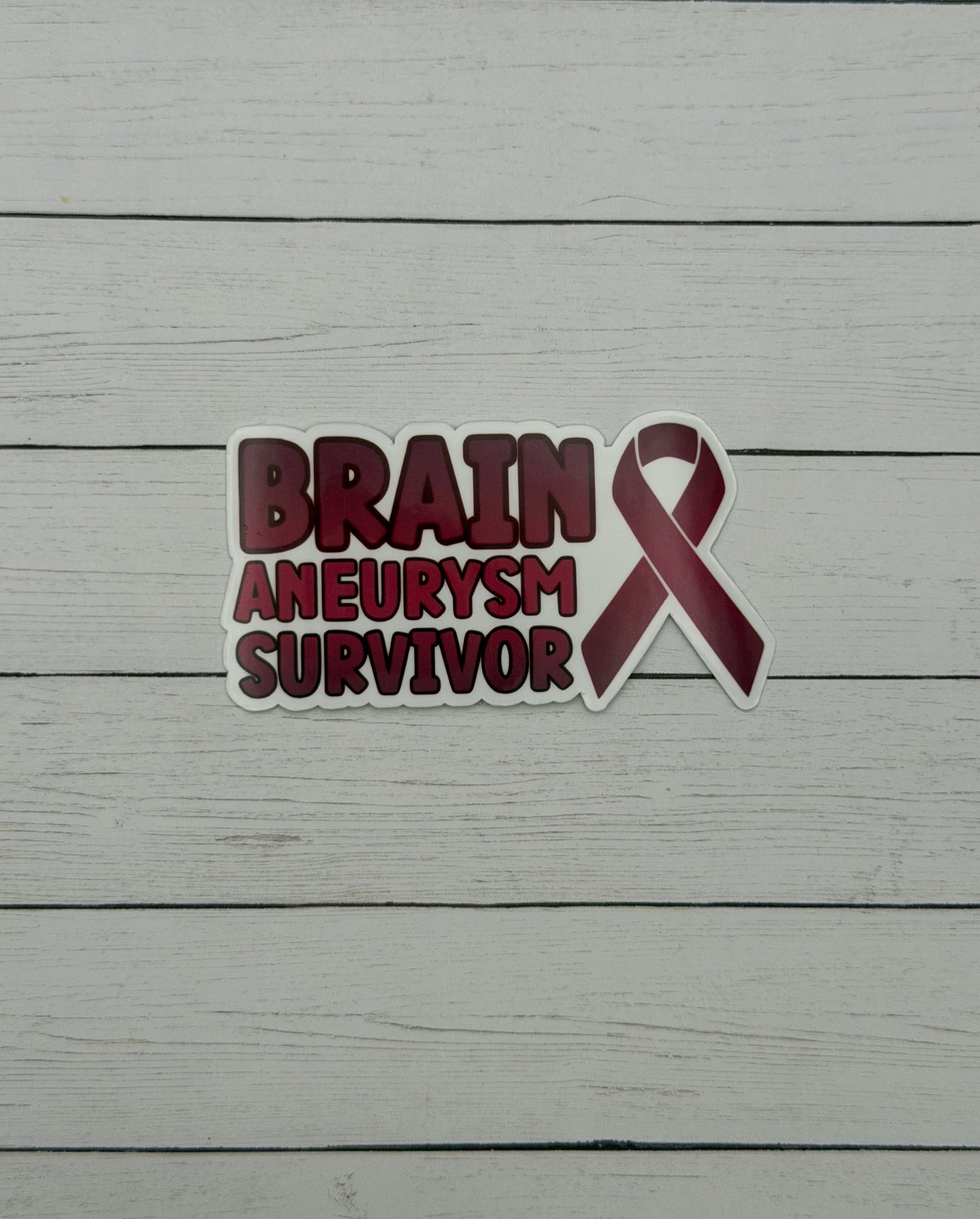 Brain Aneurysm Survivor with Ribbon Sticker or Magnet