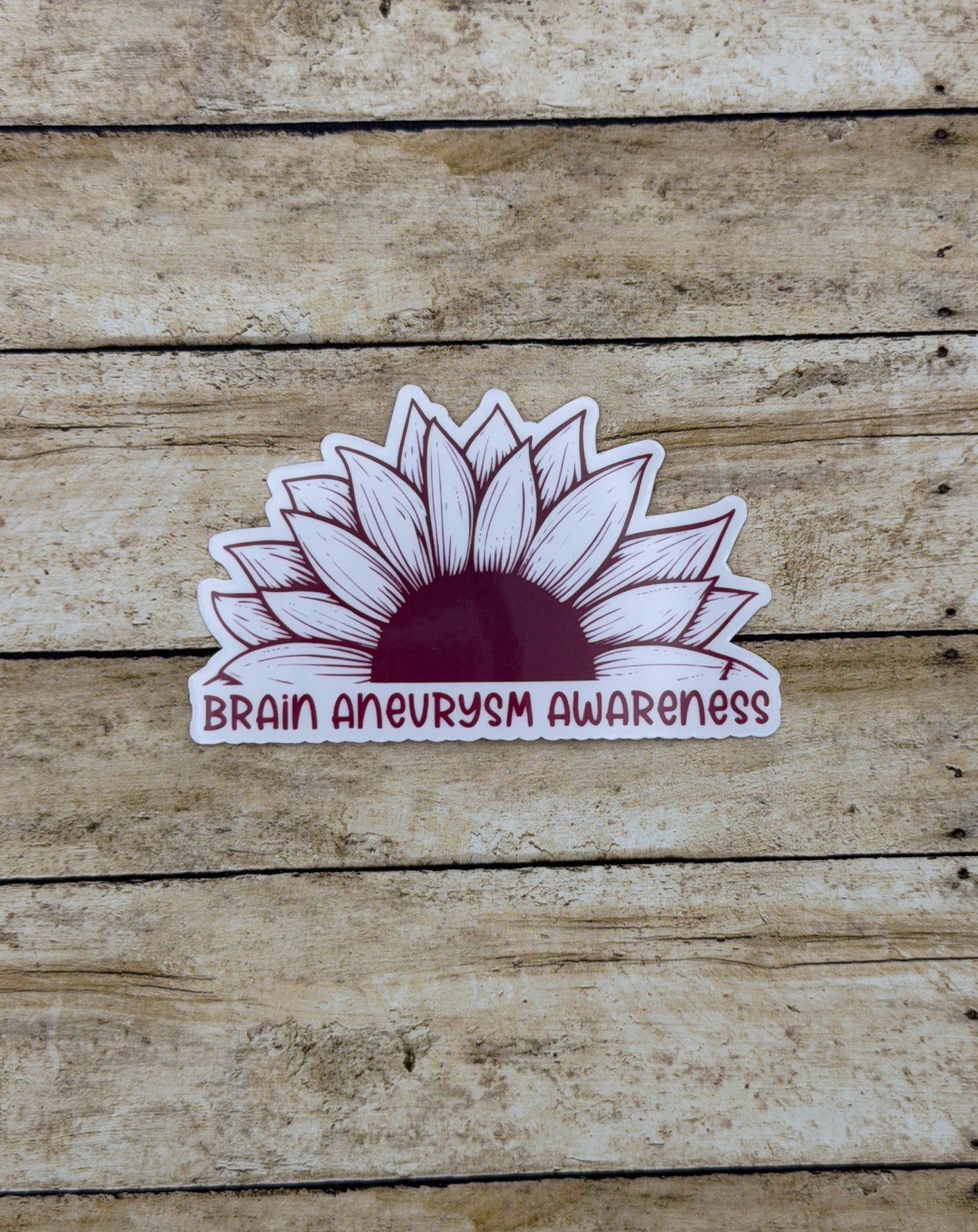Brain Aneurysm Awareness Sunflower Sticker or Magnet