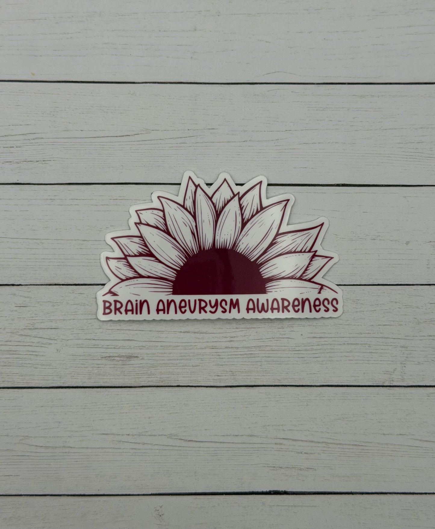 Brain Aneurysm Awareness Sunflower Sticker or Magnet