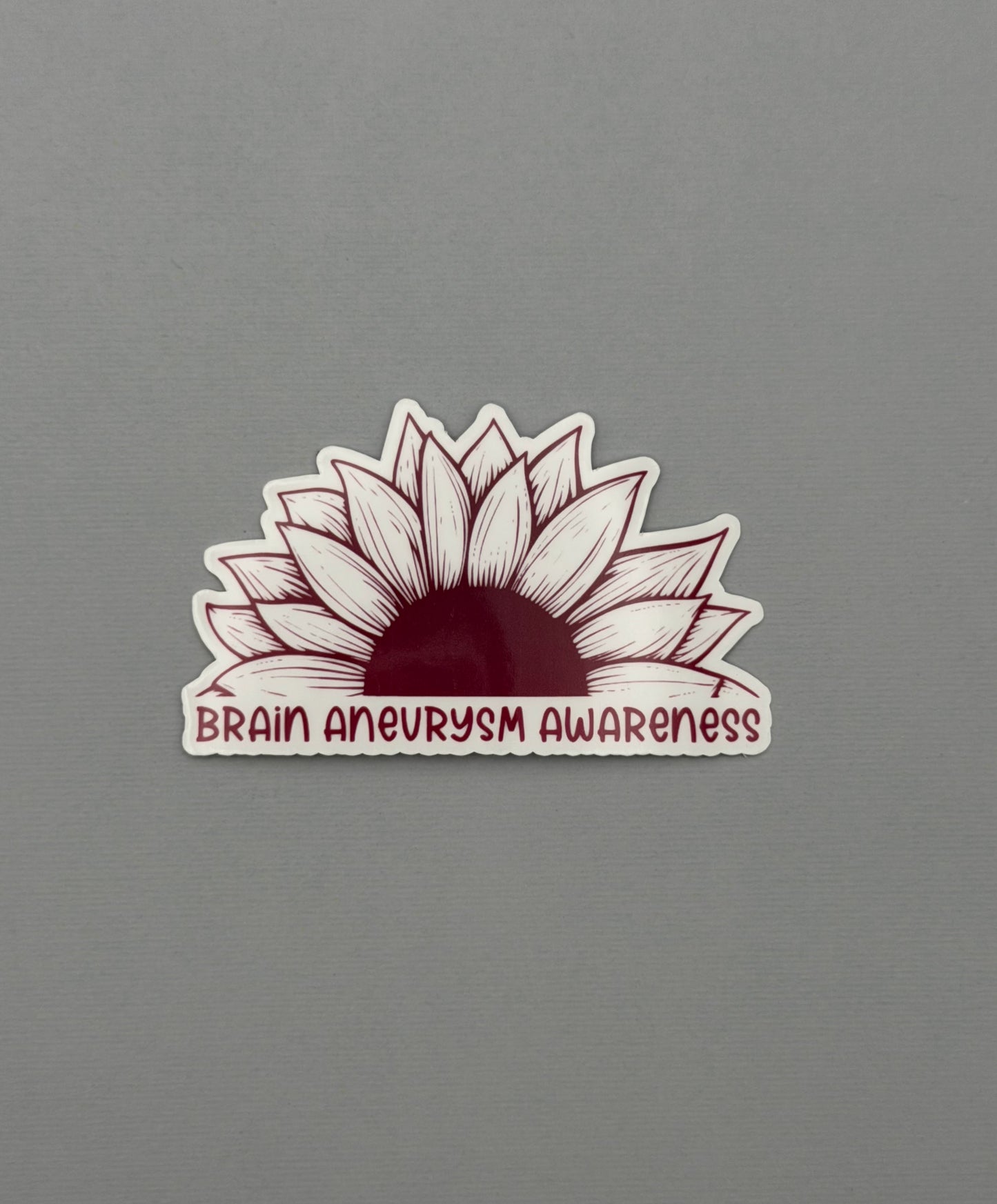 Brain Aneurysm Awareness Sunflower Sticker or Magnet