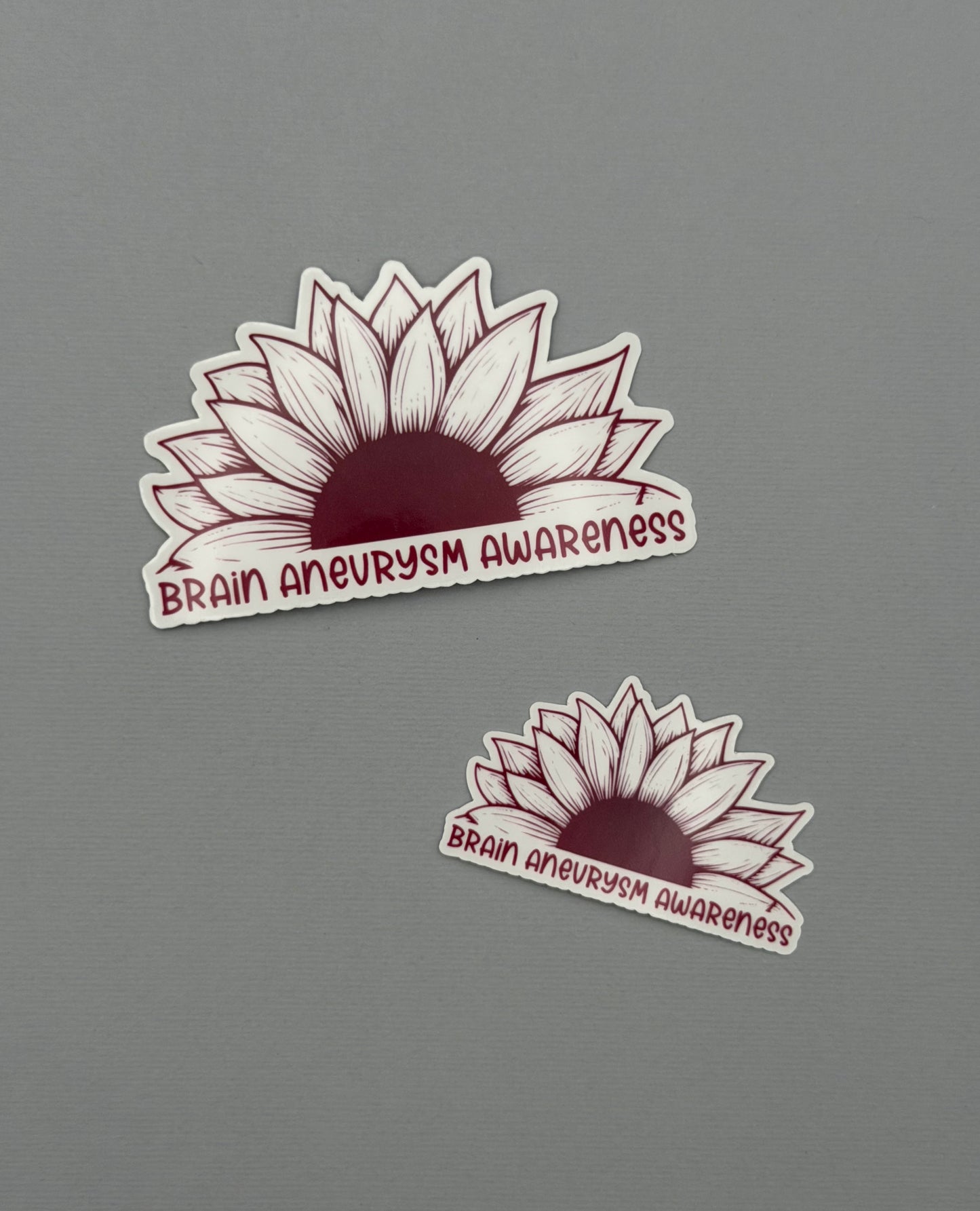 Brain Aneurysm Awareness Sunflower Sticker or Magnet