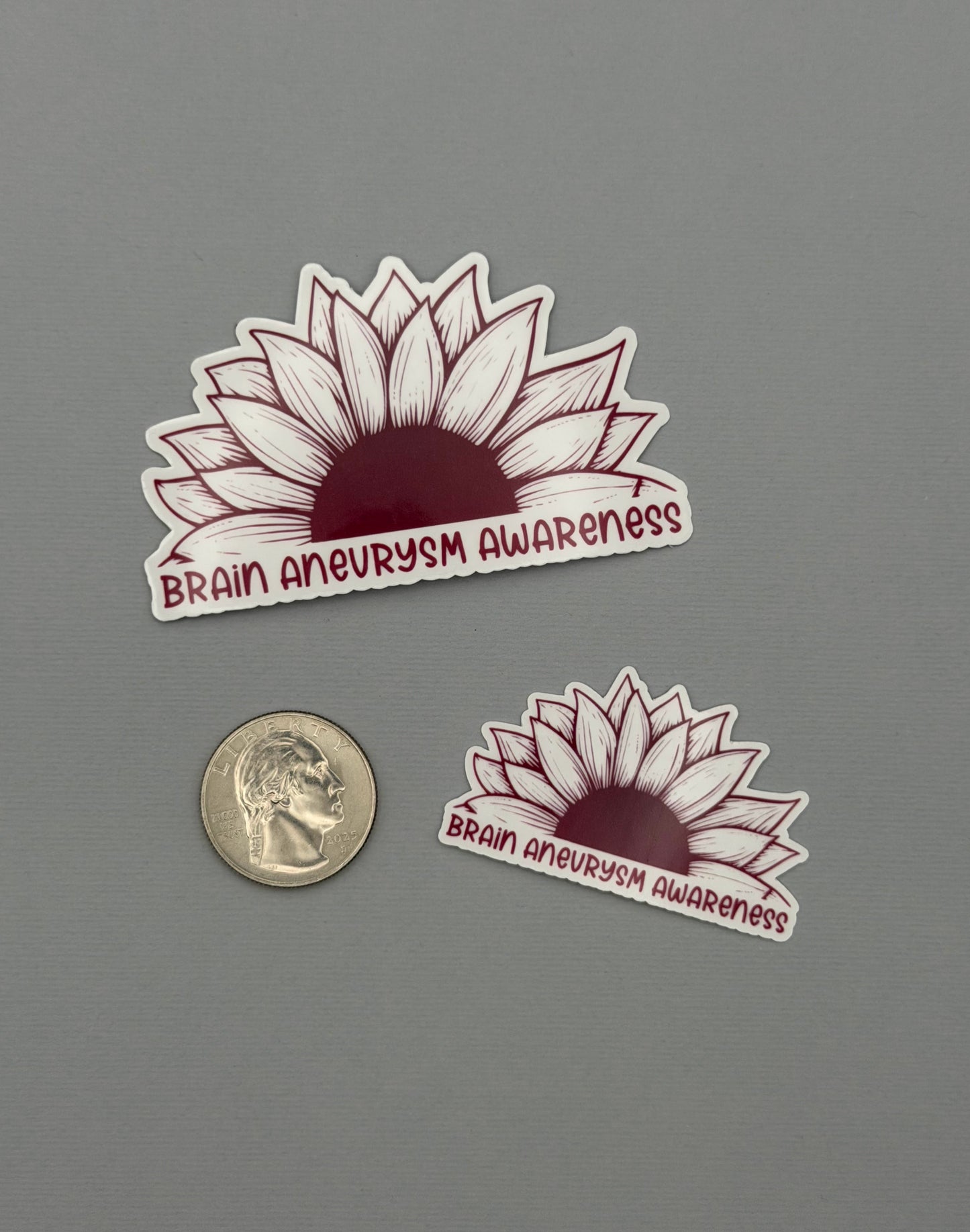 Brain Aneurysm Awareness Sunflower Sticker or Magnet
