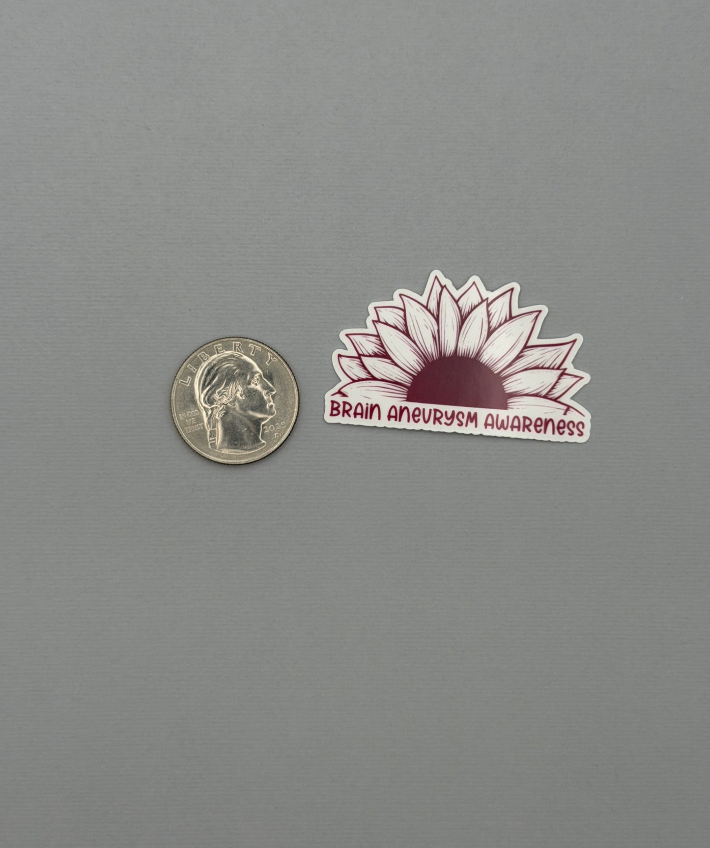 Brain Aneurysm Awareness Sunflower Sticker or Magnet