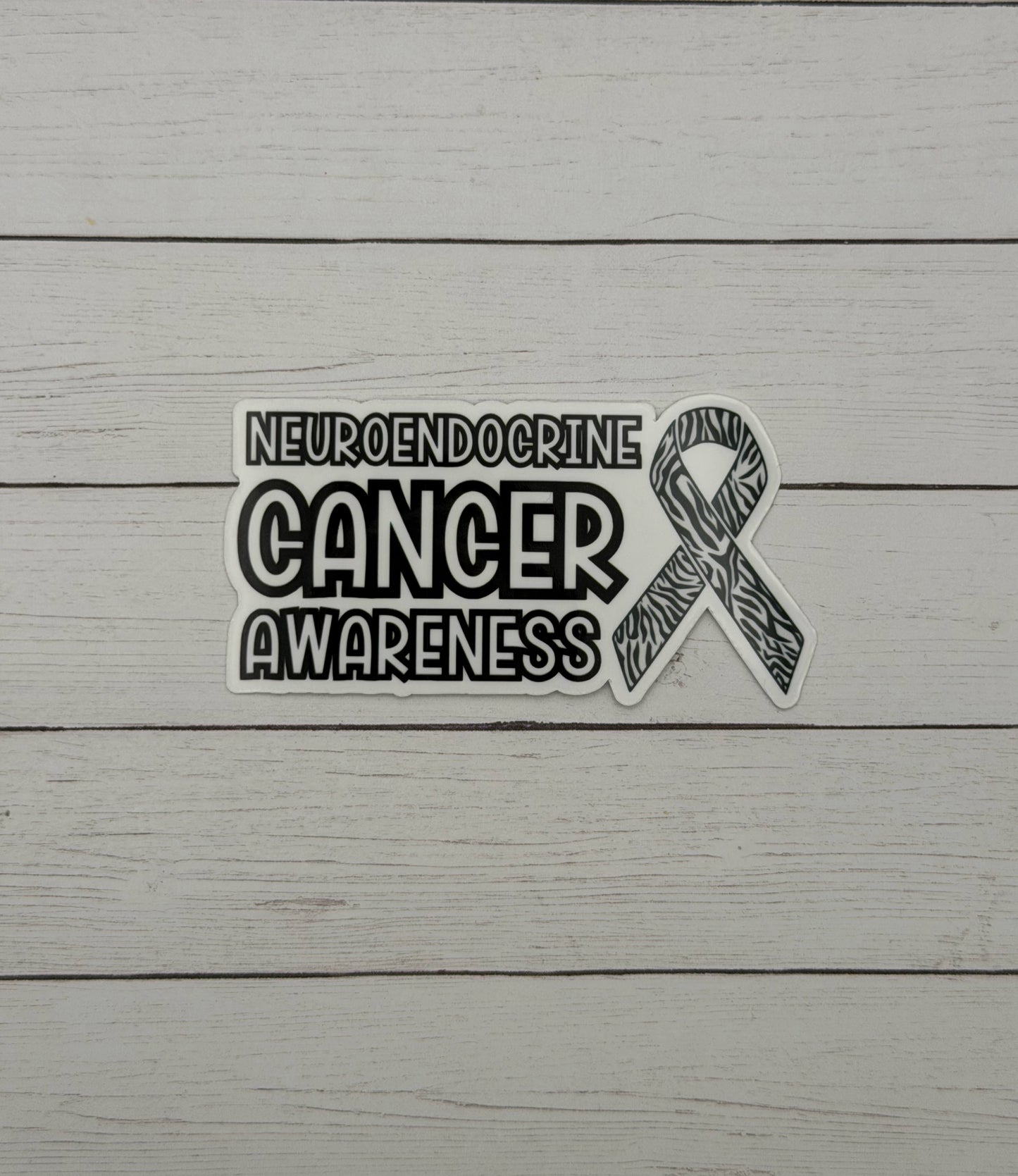 Neuroendocrine Cancer Awareness with Ribbon Sticker or Magnet