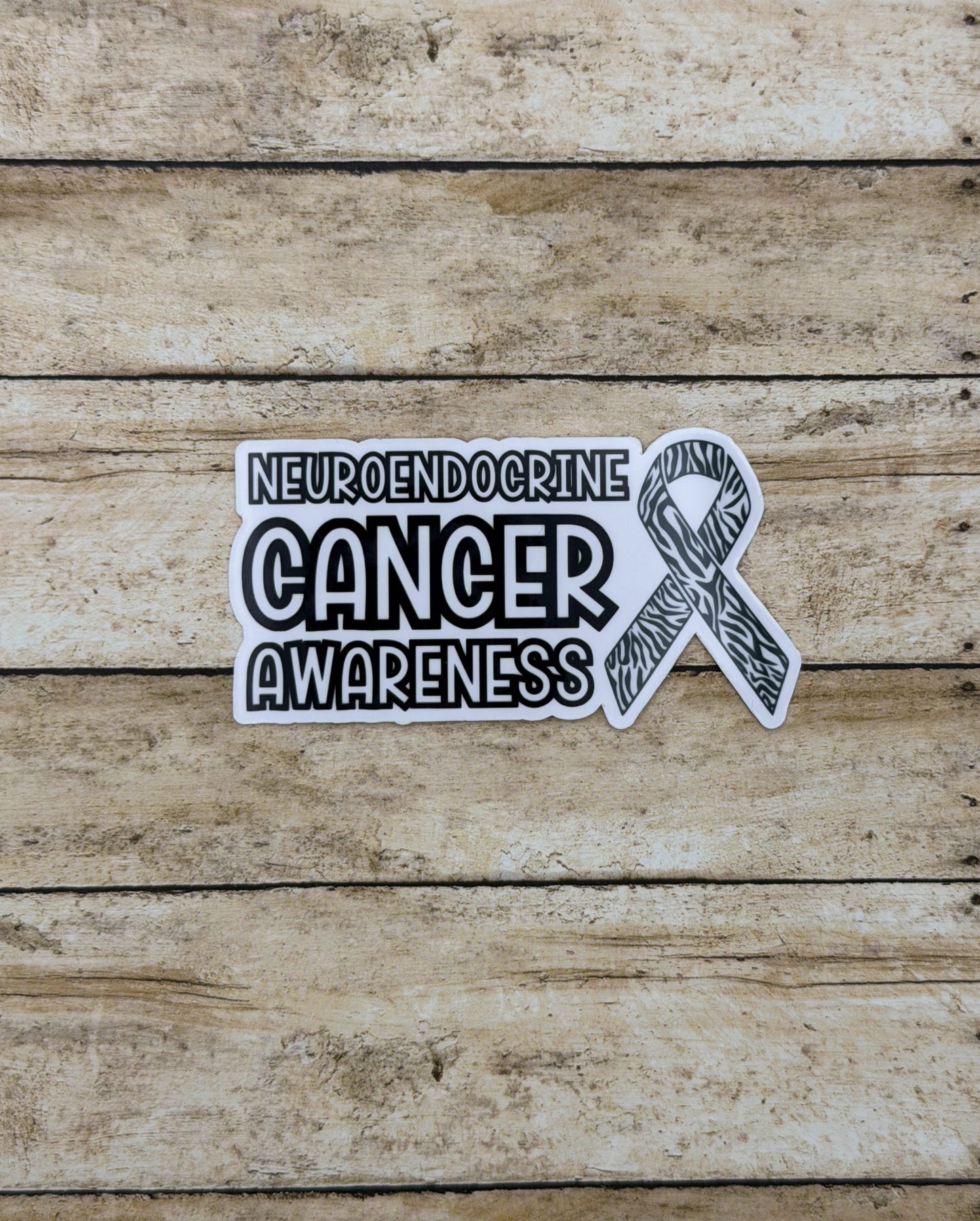 Neuroendocrine Cancer Awareness with Ribbon Sticker or Magnet