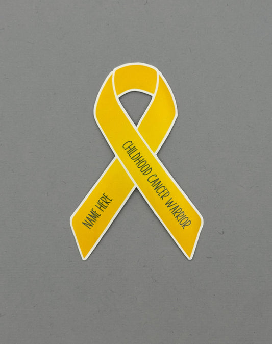Childhood Cancer Warrior Custom Ribbon Sticker