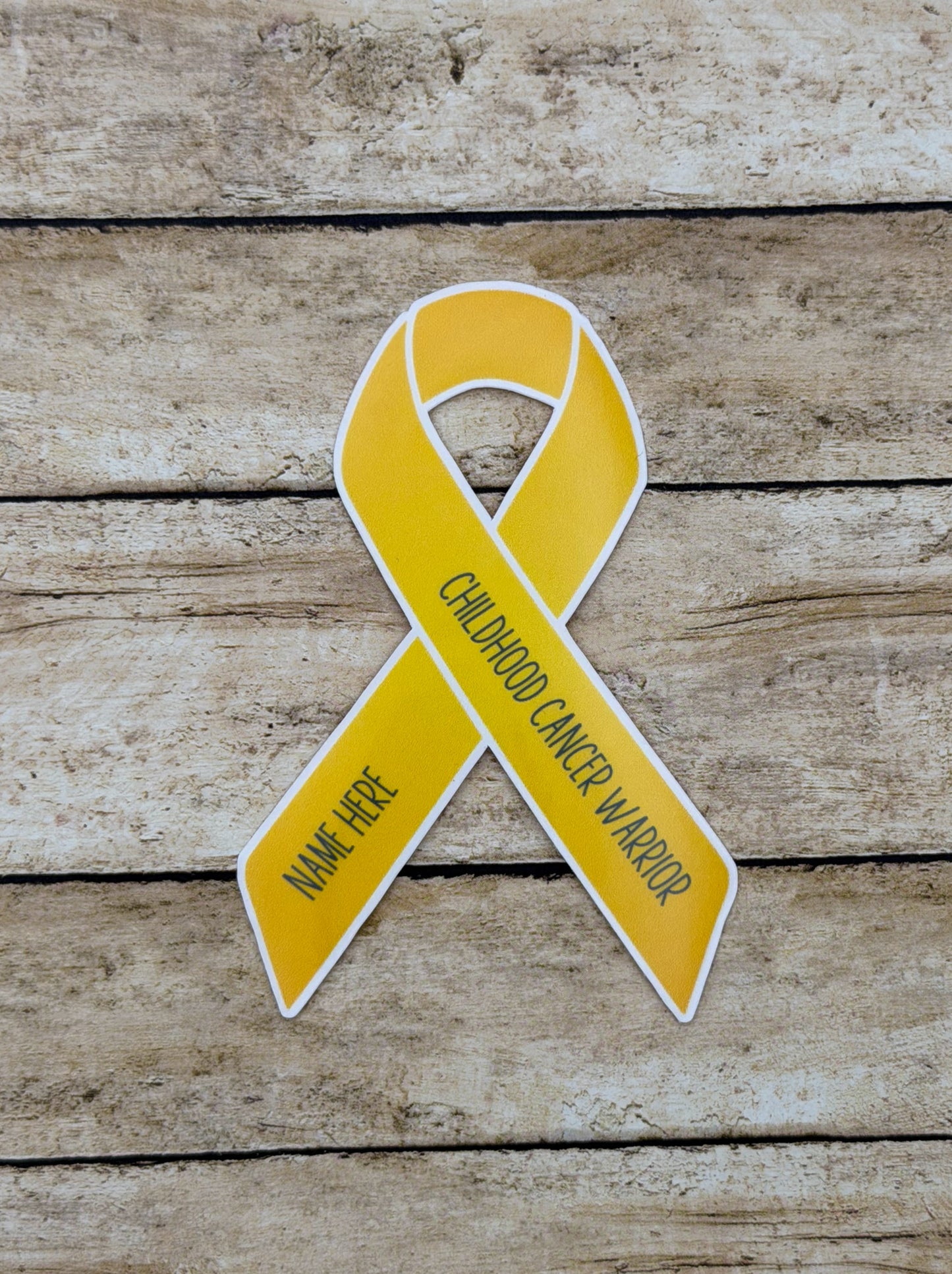Childhood Cancer Warrior Custom Ribbon Sticker
