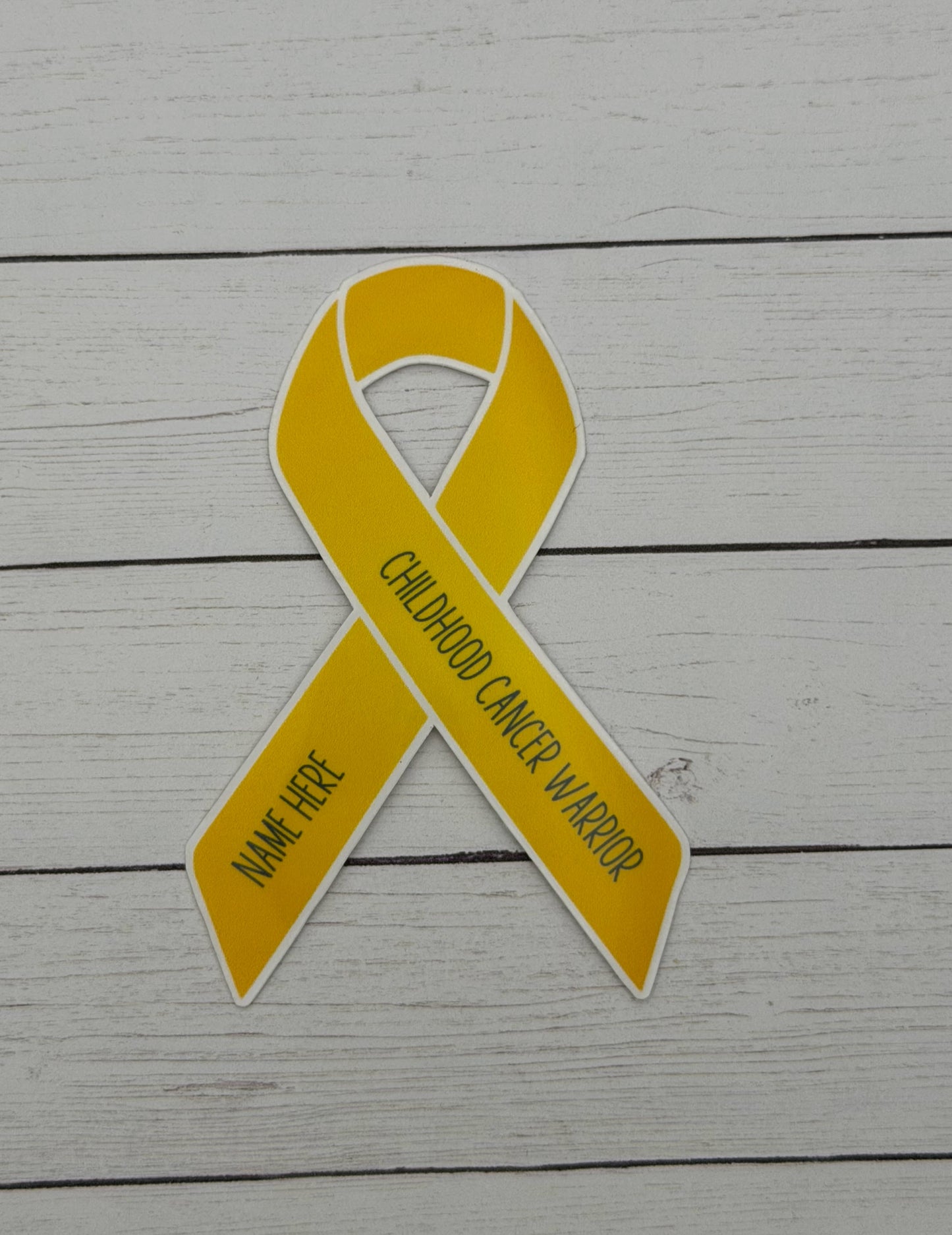 Childhood Cancer Warrior Custom Ribbon Sticker