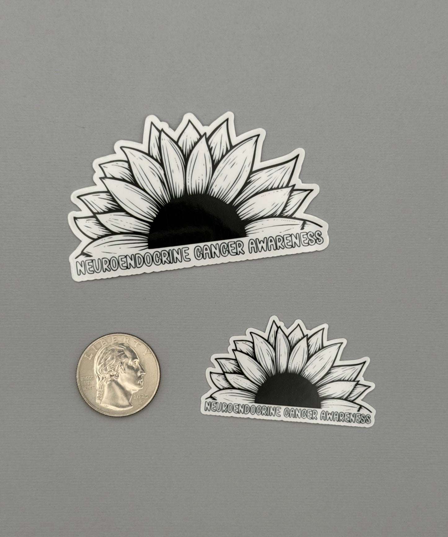 Neuroendocrine Cancer Awareness Sunflower Sticker or Magnet
