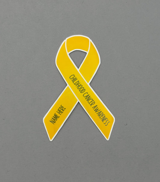 Childhood Cancer Awareness Custom Ribbon Sticker