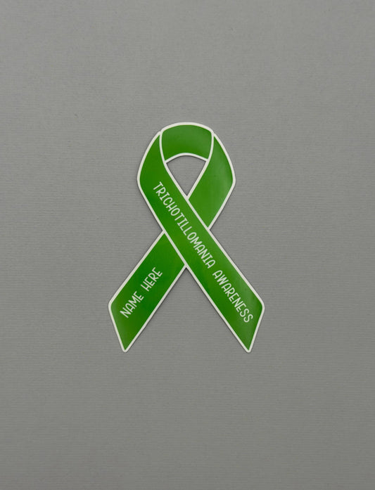 Trichotillomania Awareness Custom Ribbon Sticker or Magnet