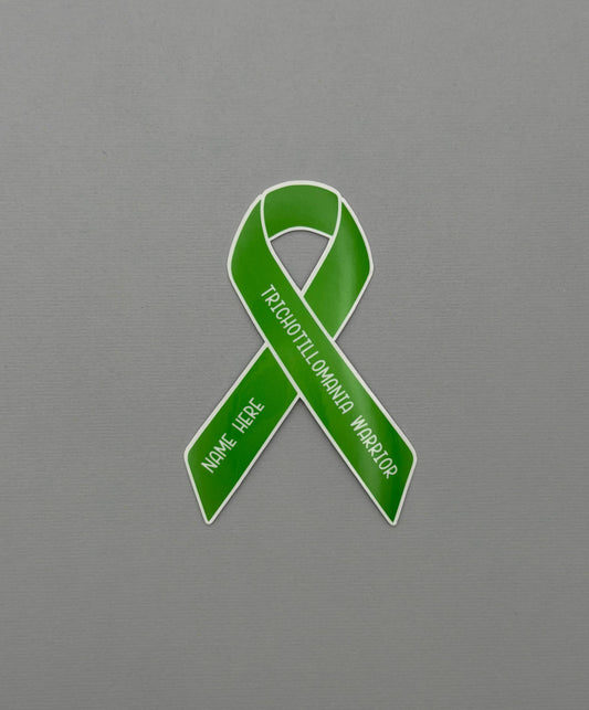 Trichotillomania Warrior Custom Ribbon Sticker or Magnet