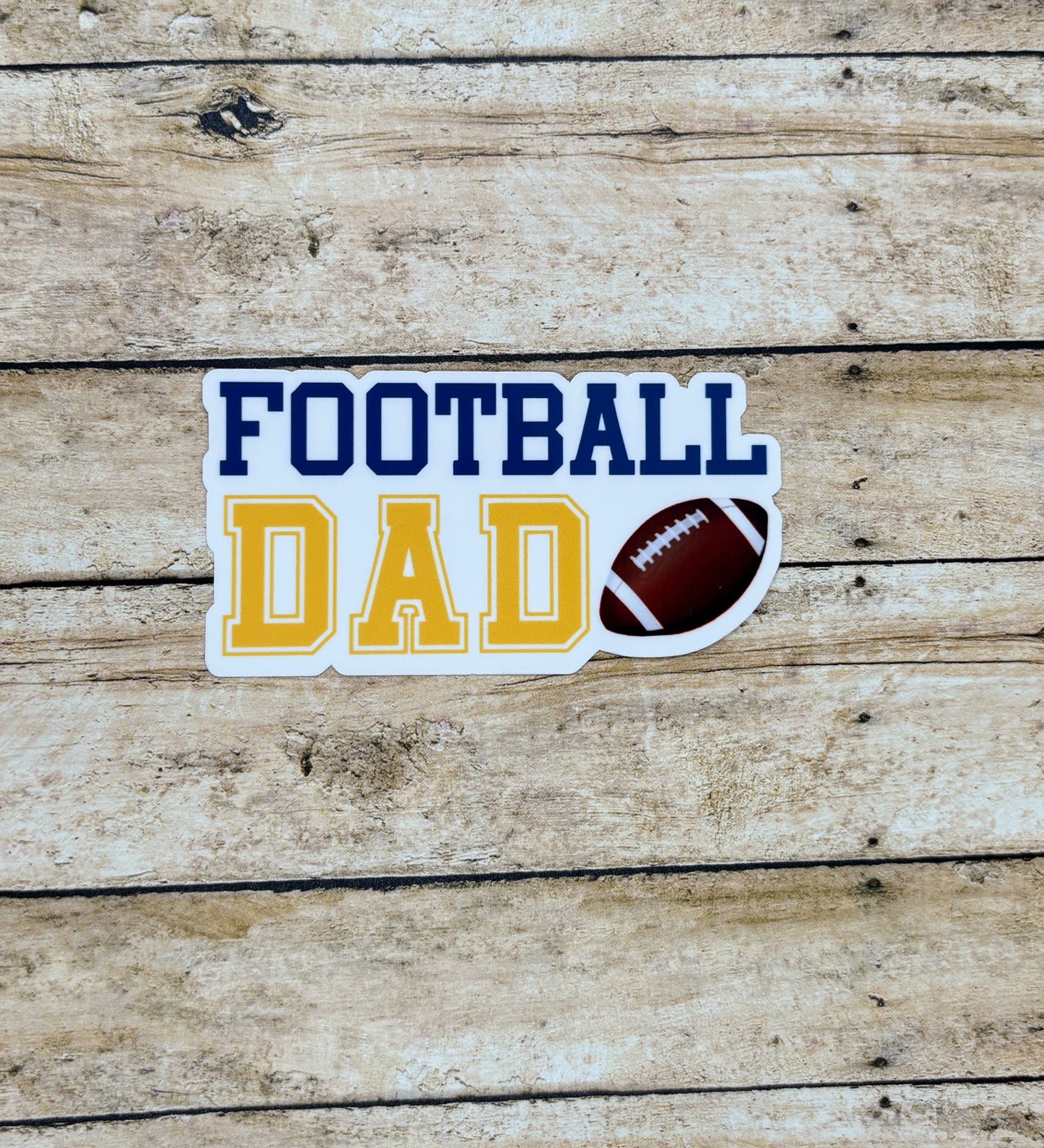 Football Dad Sticker - Dark Blue & Yellow