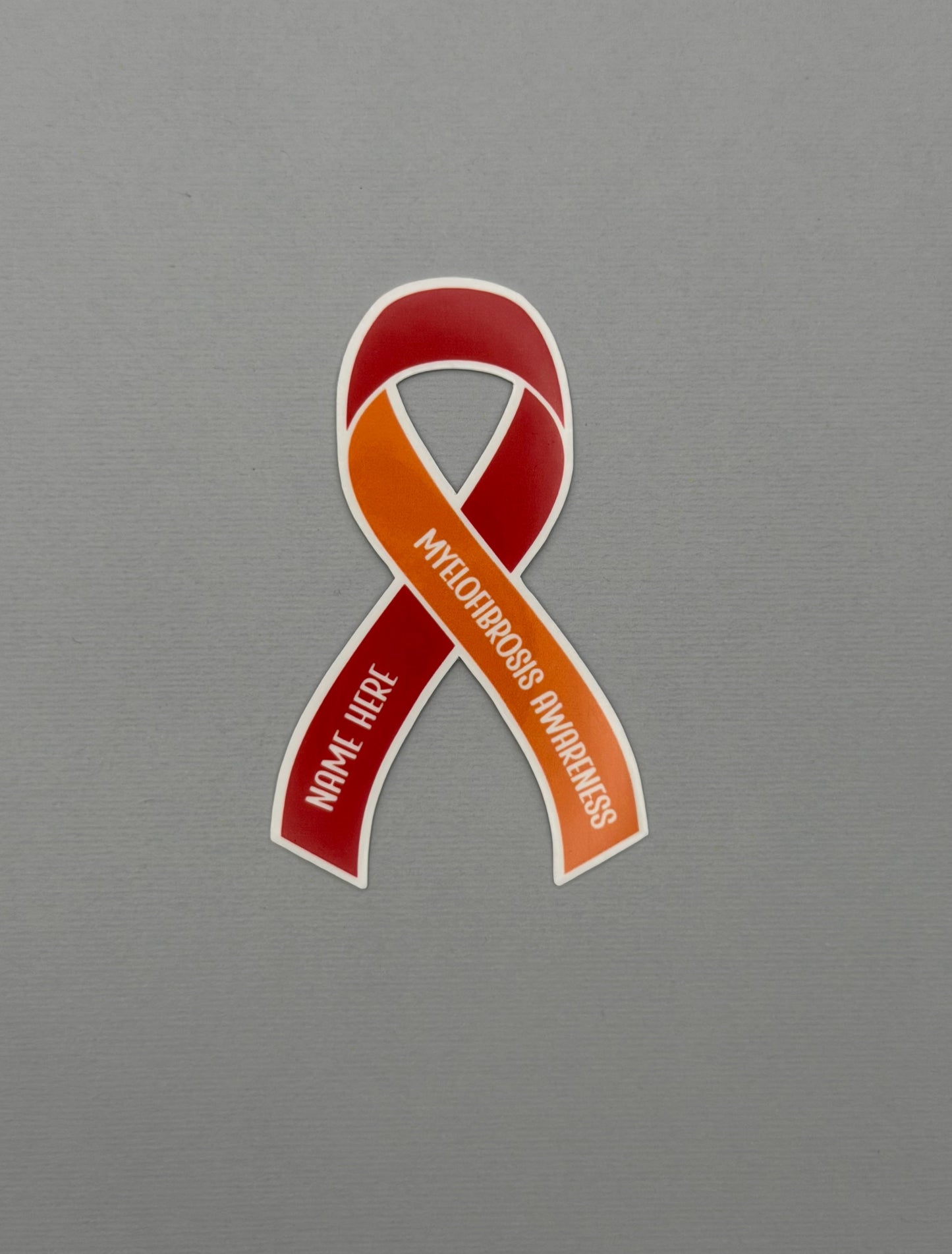 Myelofibrosis Awareness Custom Ribbon Sticker or Magnet | MF