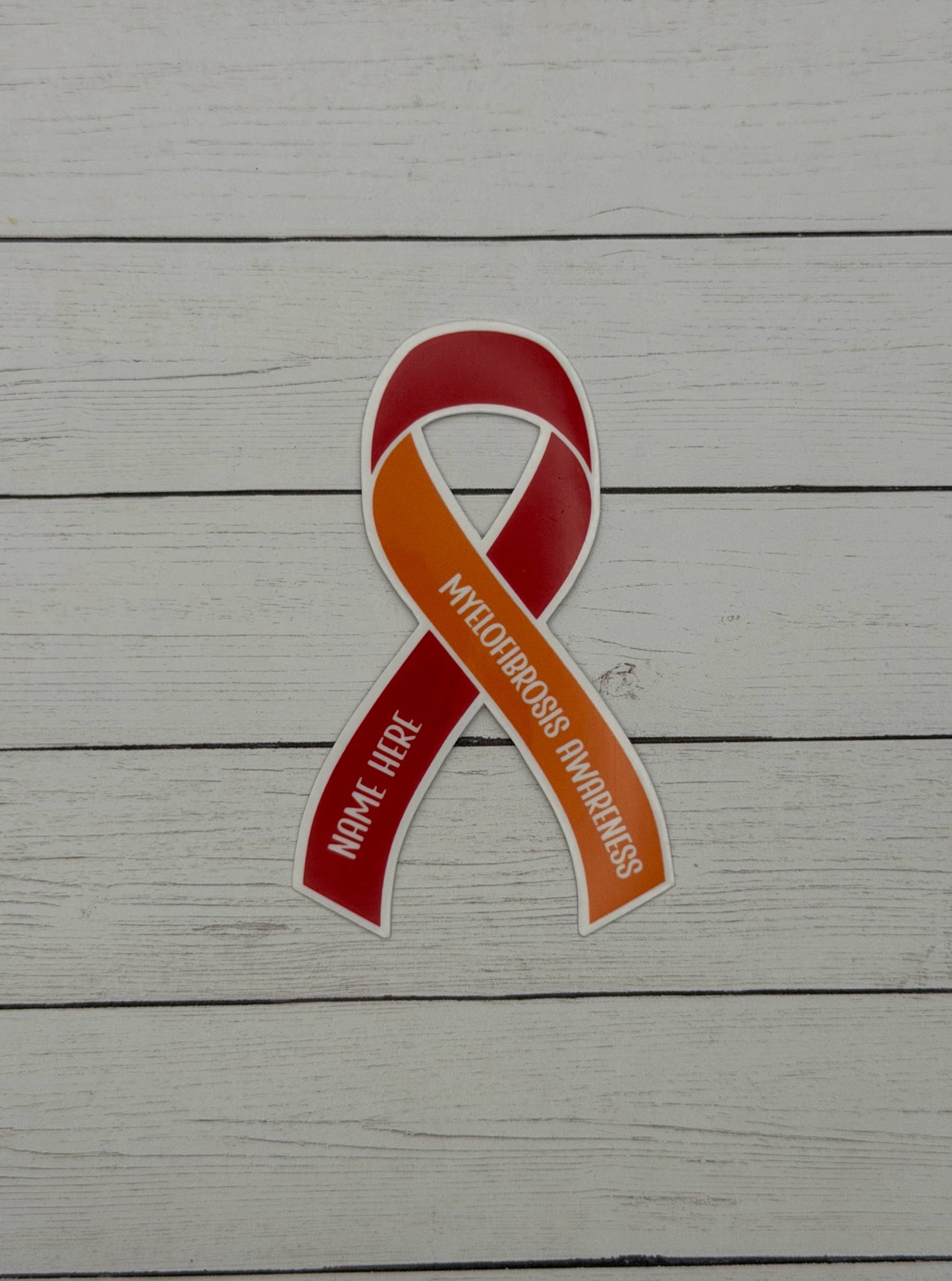 Myelofibrosis Awareness Custom Ribbon Sticker or Magnet | MF