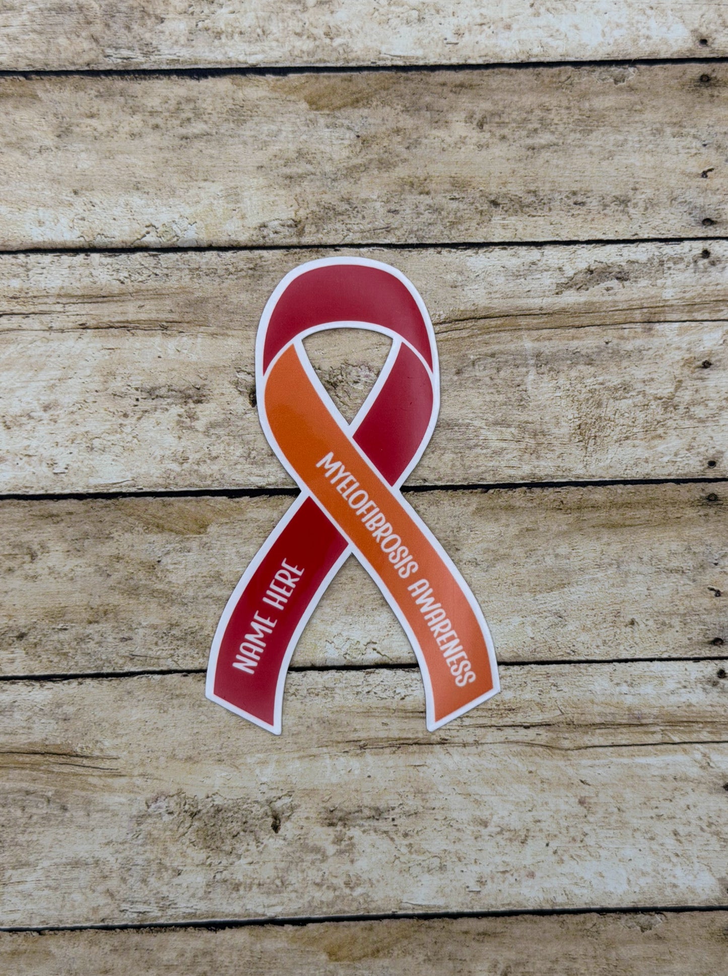 Myelofibrosis Awareness Custom Ribbon Sticker or Magnet | MF