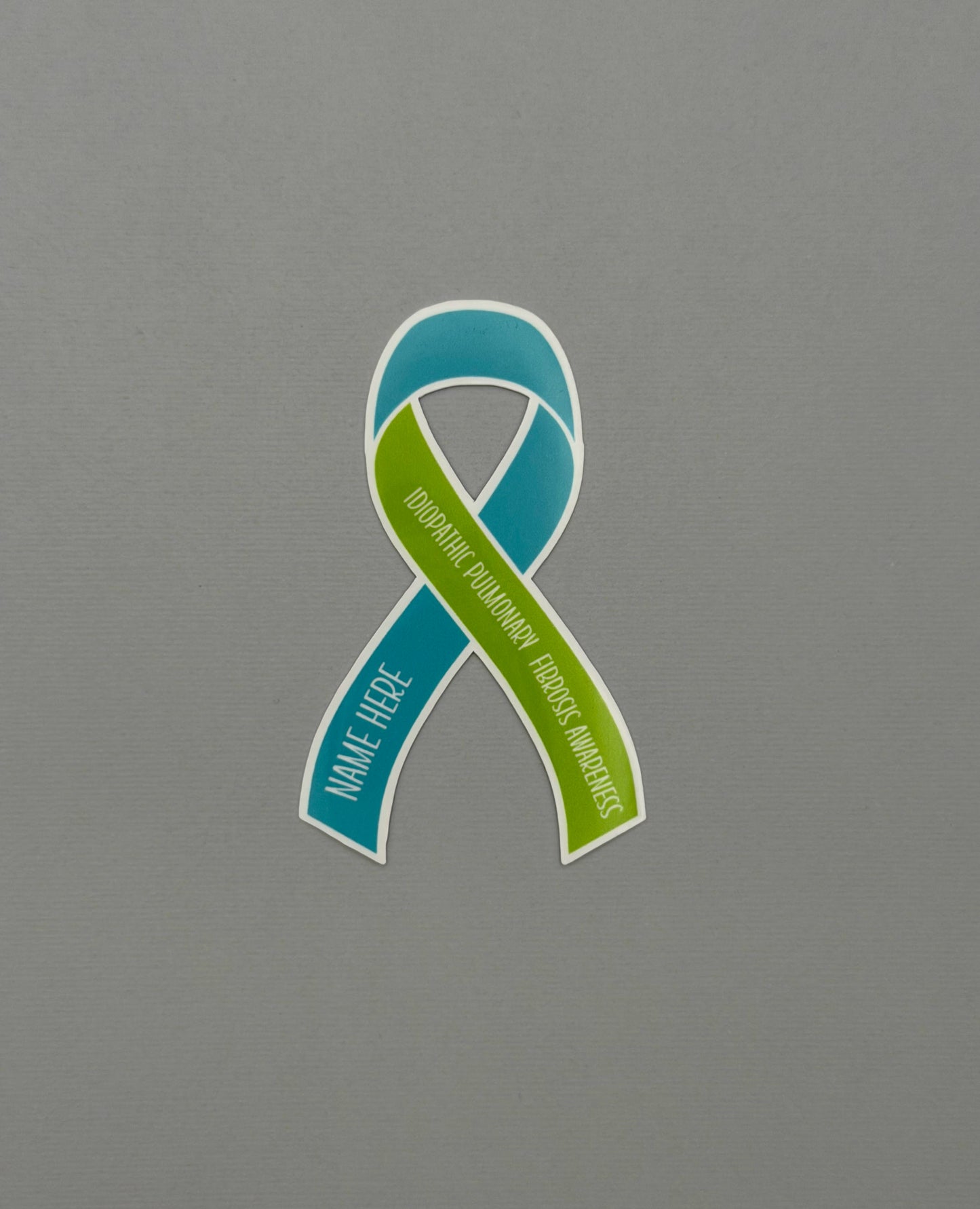 Idiopathic Pulmonary Fibrosis Awareness Custom Ribbon Sticker or Magnet