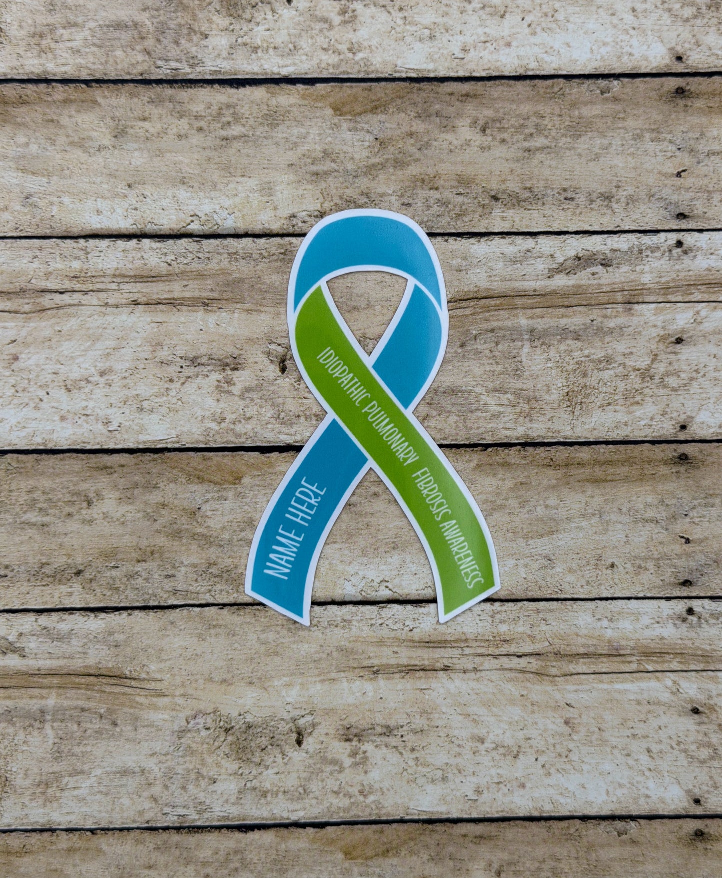 Idiopathic Pulmonary Fibrosis Awareness Custom Ribbon Sticker or Magnet