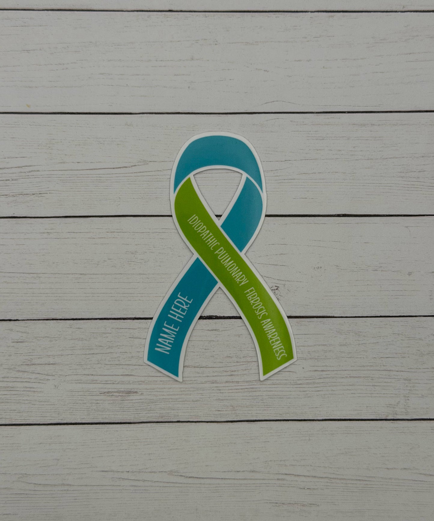Idiopathic Pulmonary Fibrosis Awareness Custom Ribbon Sticker or Magnet