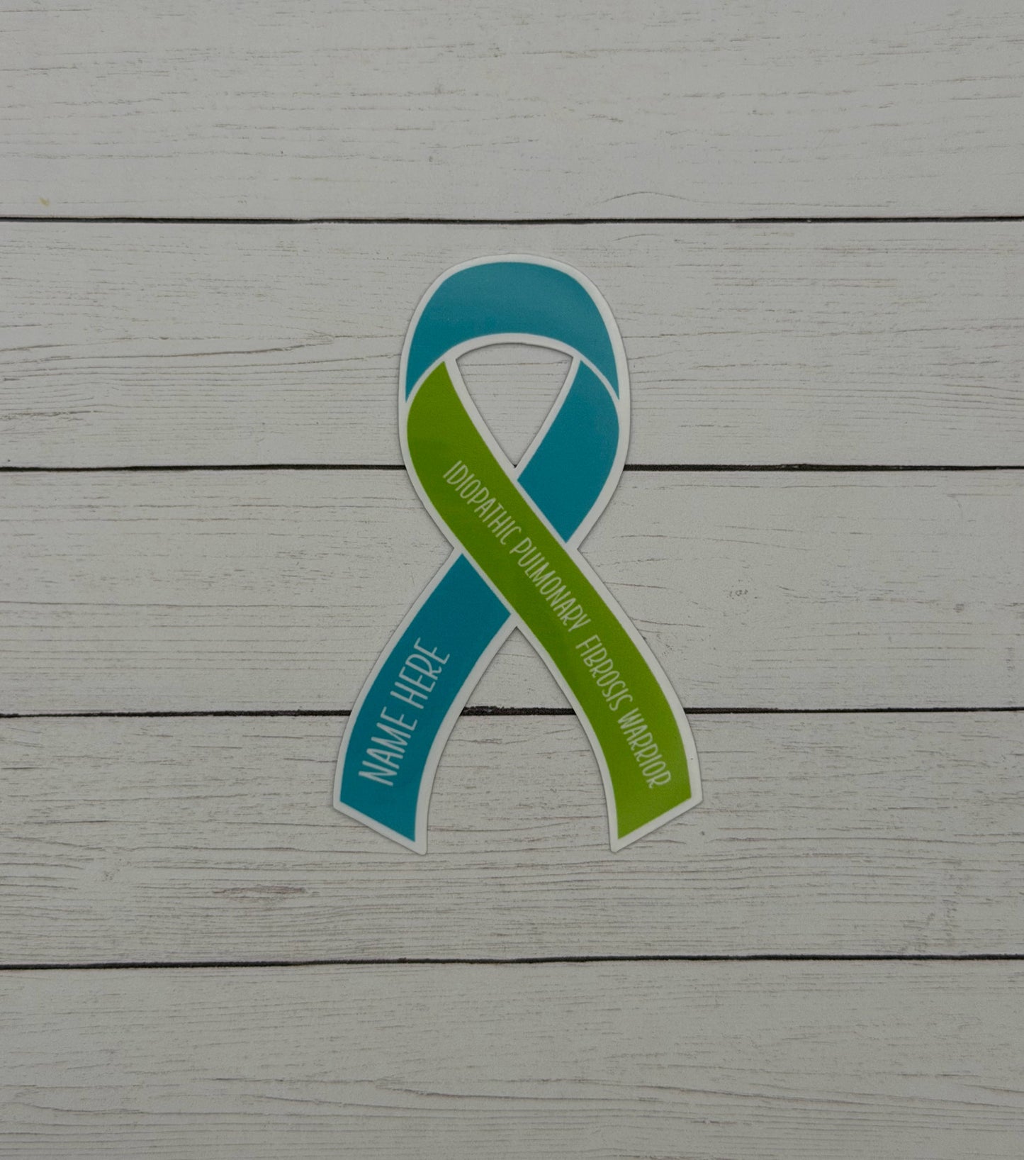 Idiopathic Pulmonary Fibrosis Warrior Custom Ribbon Sticker or Magnet