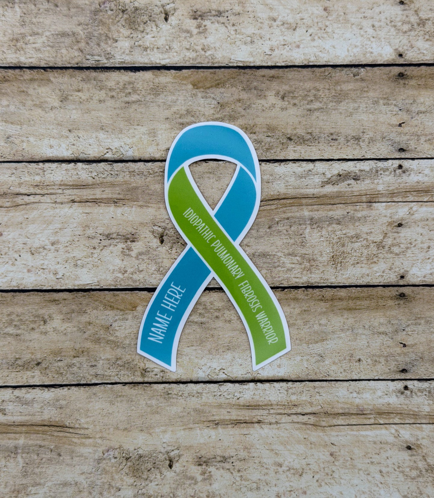 Idiopathic Pulmonary Fibrosis Warrior Custom Ribbon Sticker or Magnet