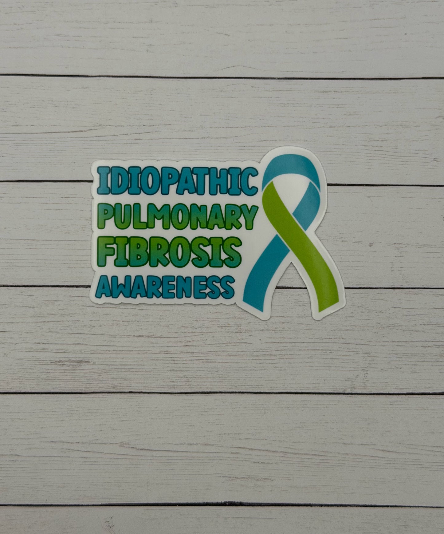Idiopathic Pulmonary Fibrosis Awareness with Ribbon Sticker or Magnet