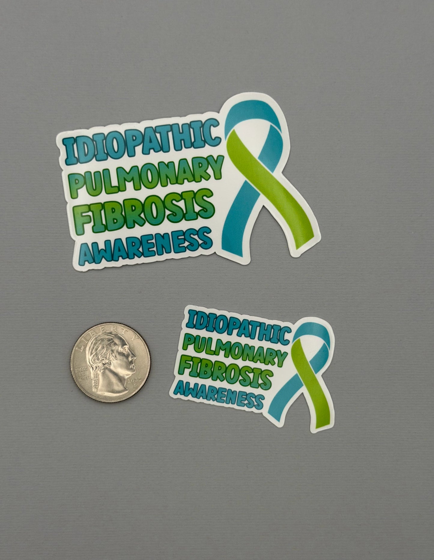 Idiopathic Pulmonary Fibrosis Awareness with Ribbon Sticker or Magnet