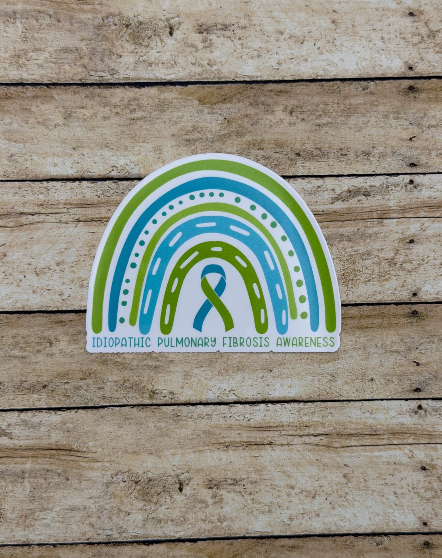 Idiopathic Pulmonary Fibrosis Awareness Rainbow Sticker or Magnet