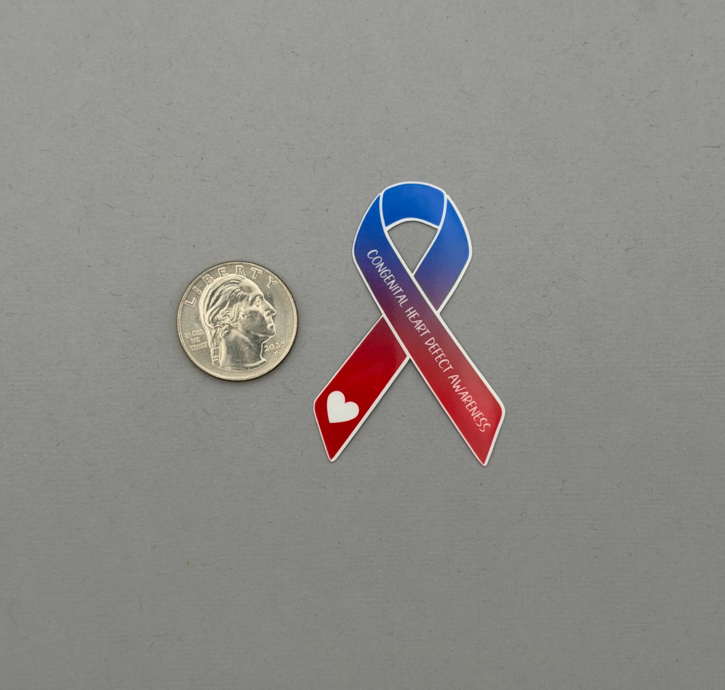 Congenital Heart Defect Awareness Ribbon Sticker or Magnet