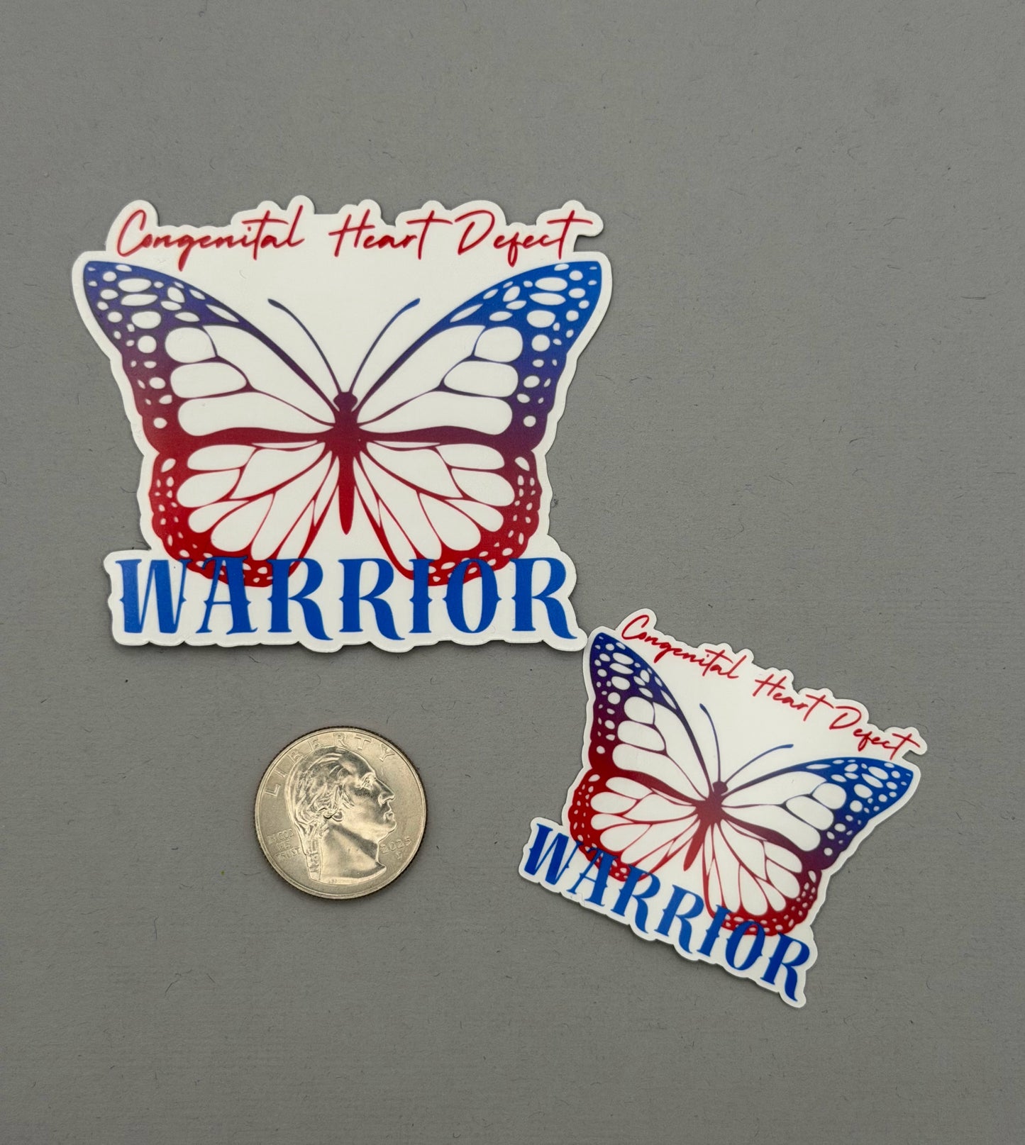 Congenital Heart Defect Warrior Butterfly Sticker or Magnet