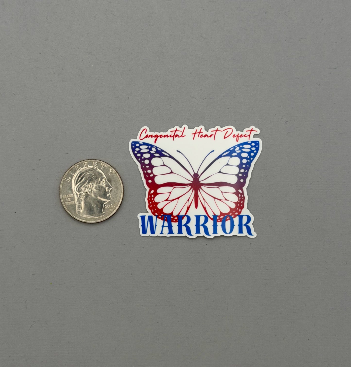 Congenital Heart Defect Warrior Butterfly Sticker or Magnet