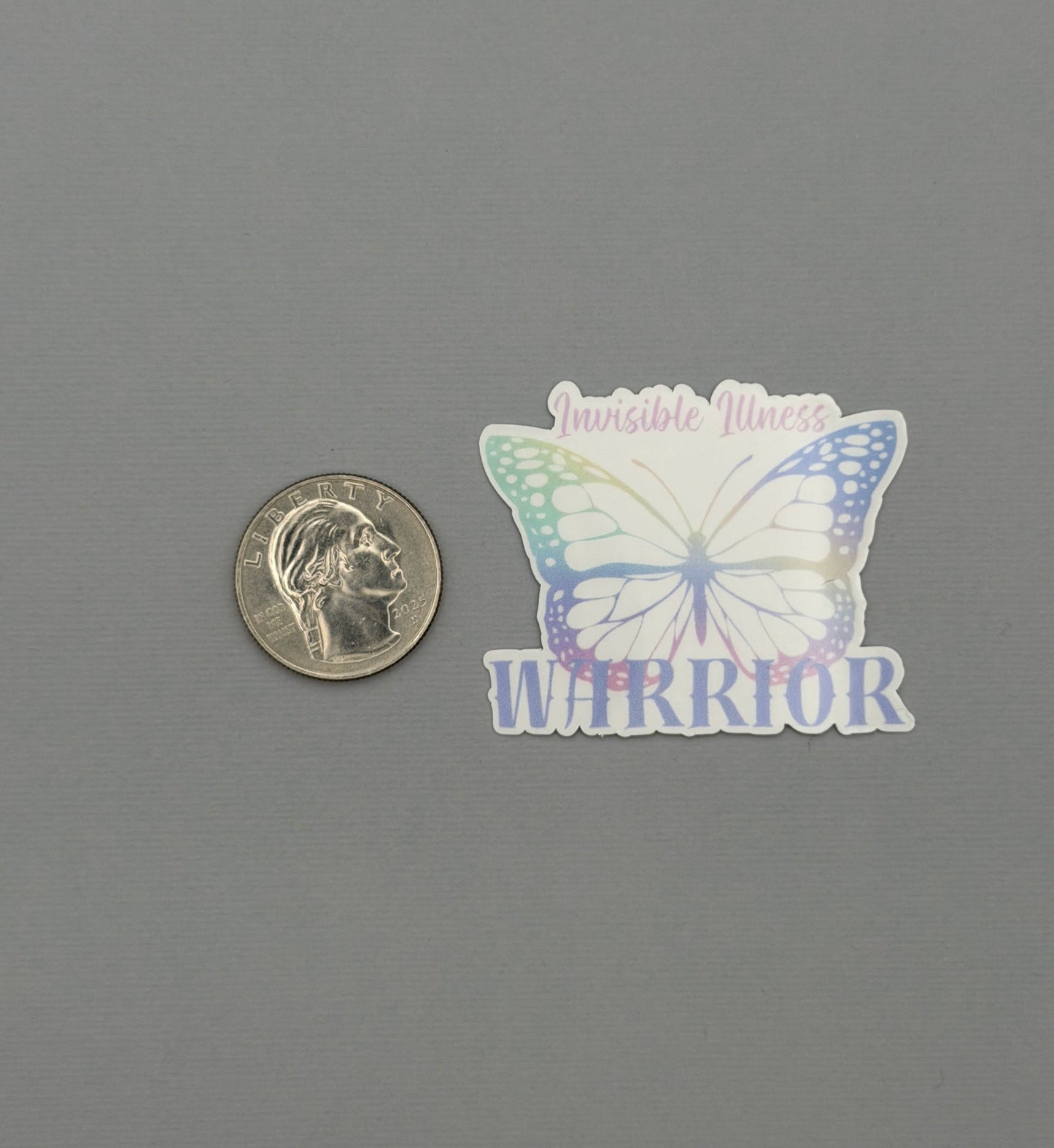 Invisible Illness Warrior Butterfly Sticker or Magnet