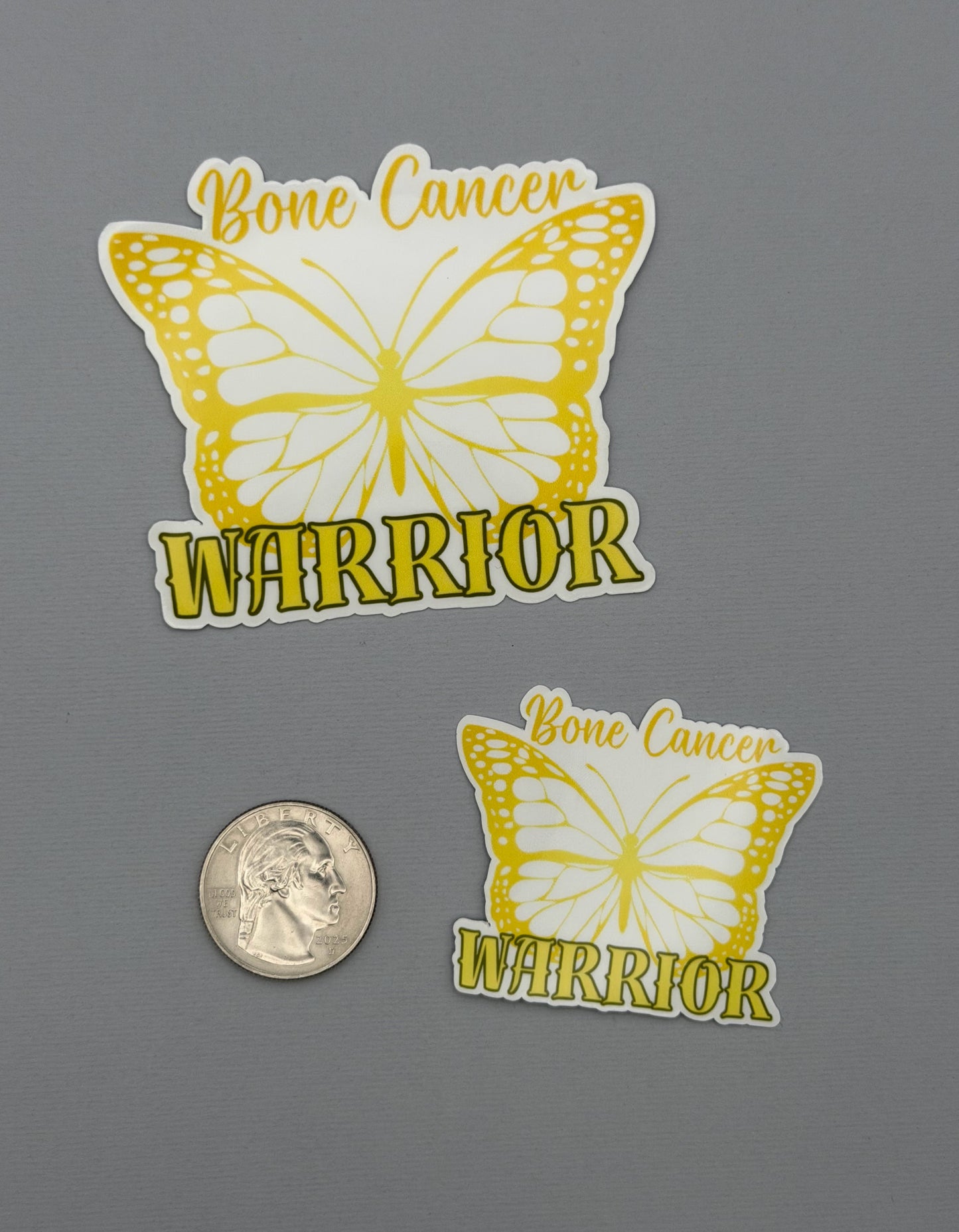 Bone Cancer Warrior Butterfly Sticker or Magnet