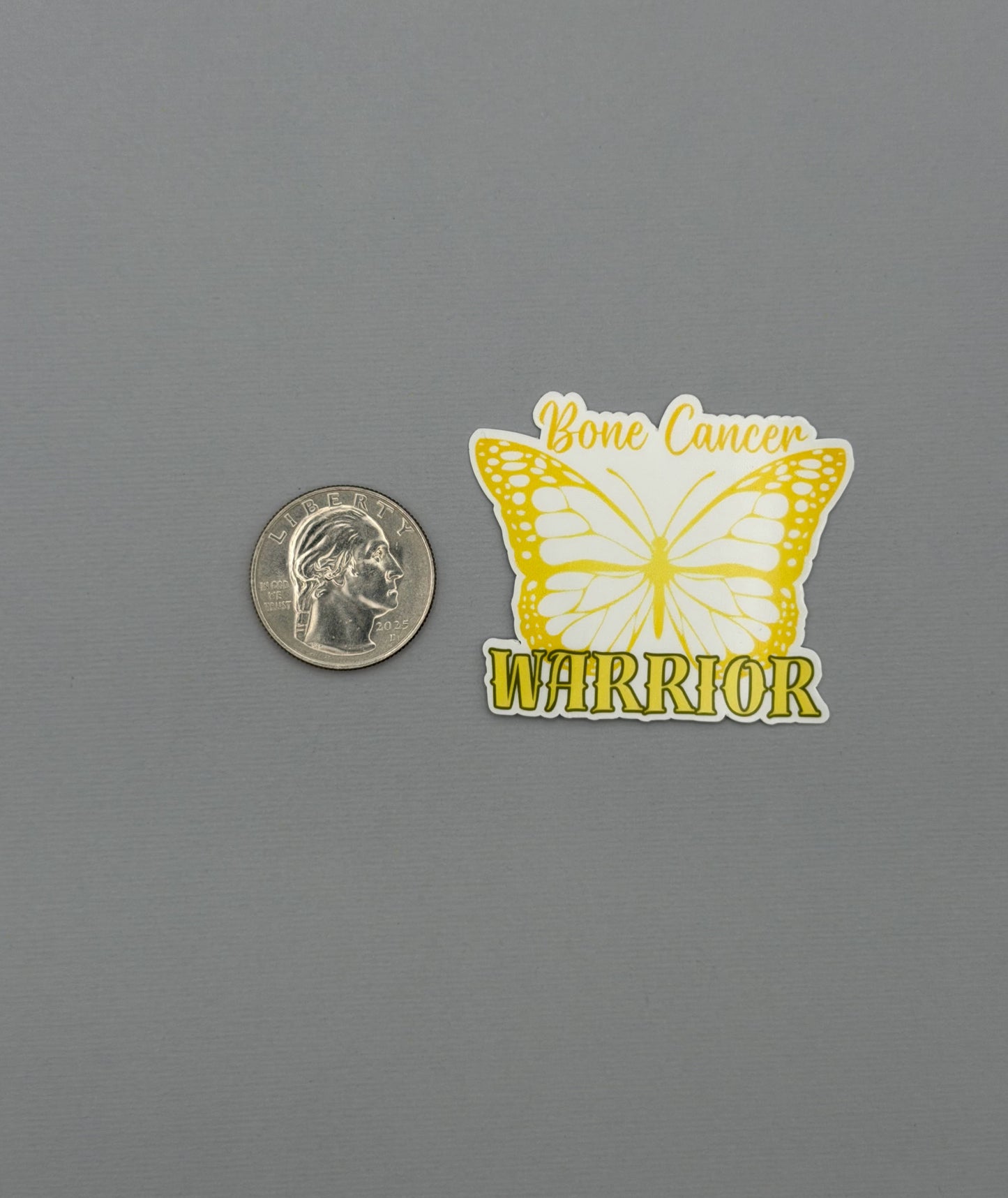 Bone Cancer Warrior Butterfly Sticker or Magnet
