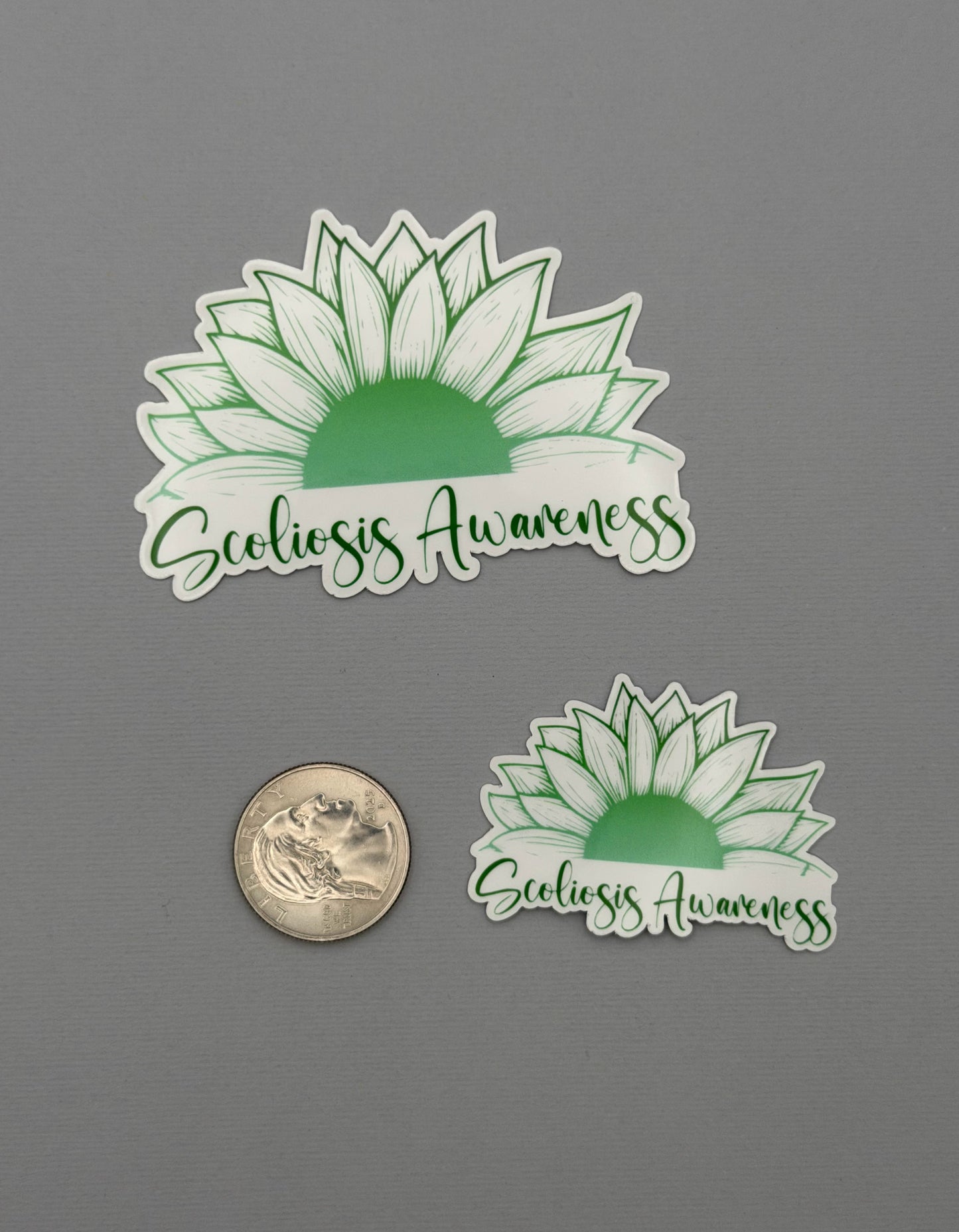 Scoliosis Awareness Sunflower Sticker or Magnet
