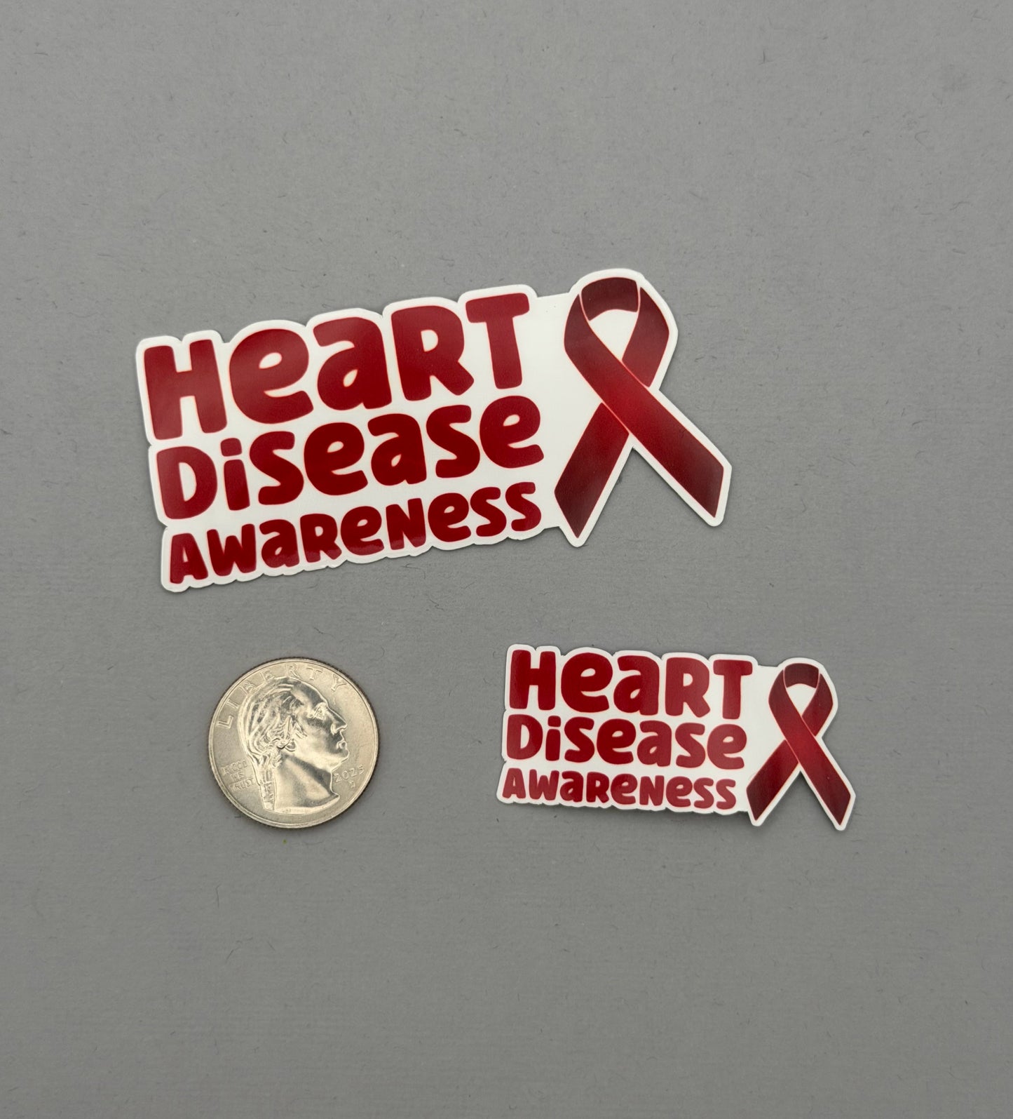 Heart Disease Awareness with Ribbon Sticker or Magnet