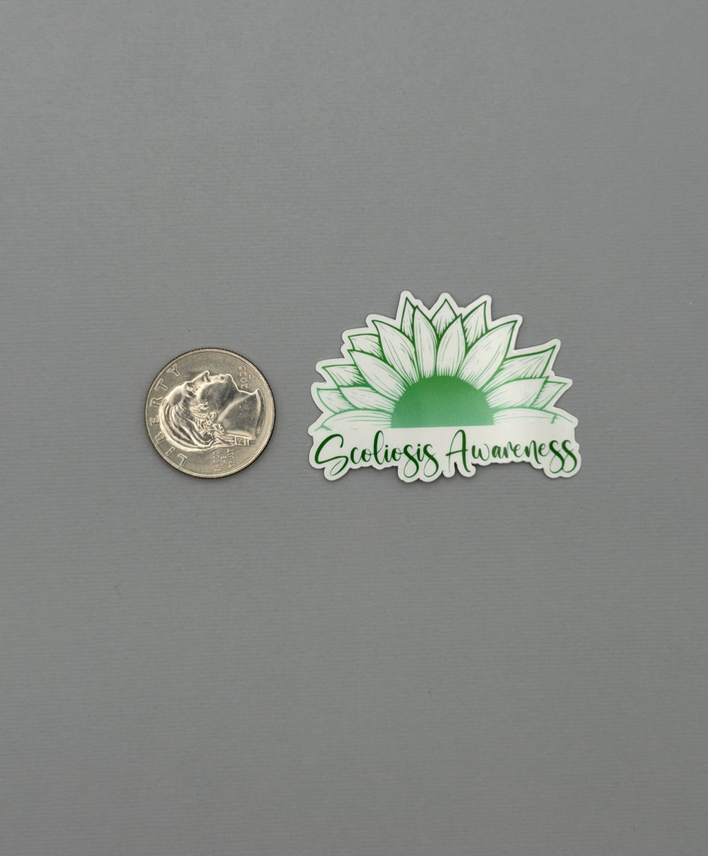 Scoliosis Awareness Sunflower Sticker or Magnet