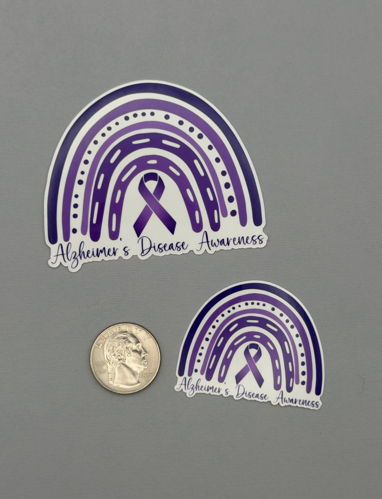 Alzheimer's Disease Awareness Rainbow Sticker or Magnet