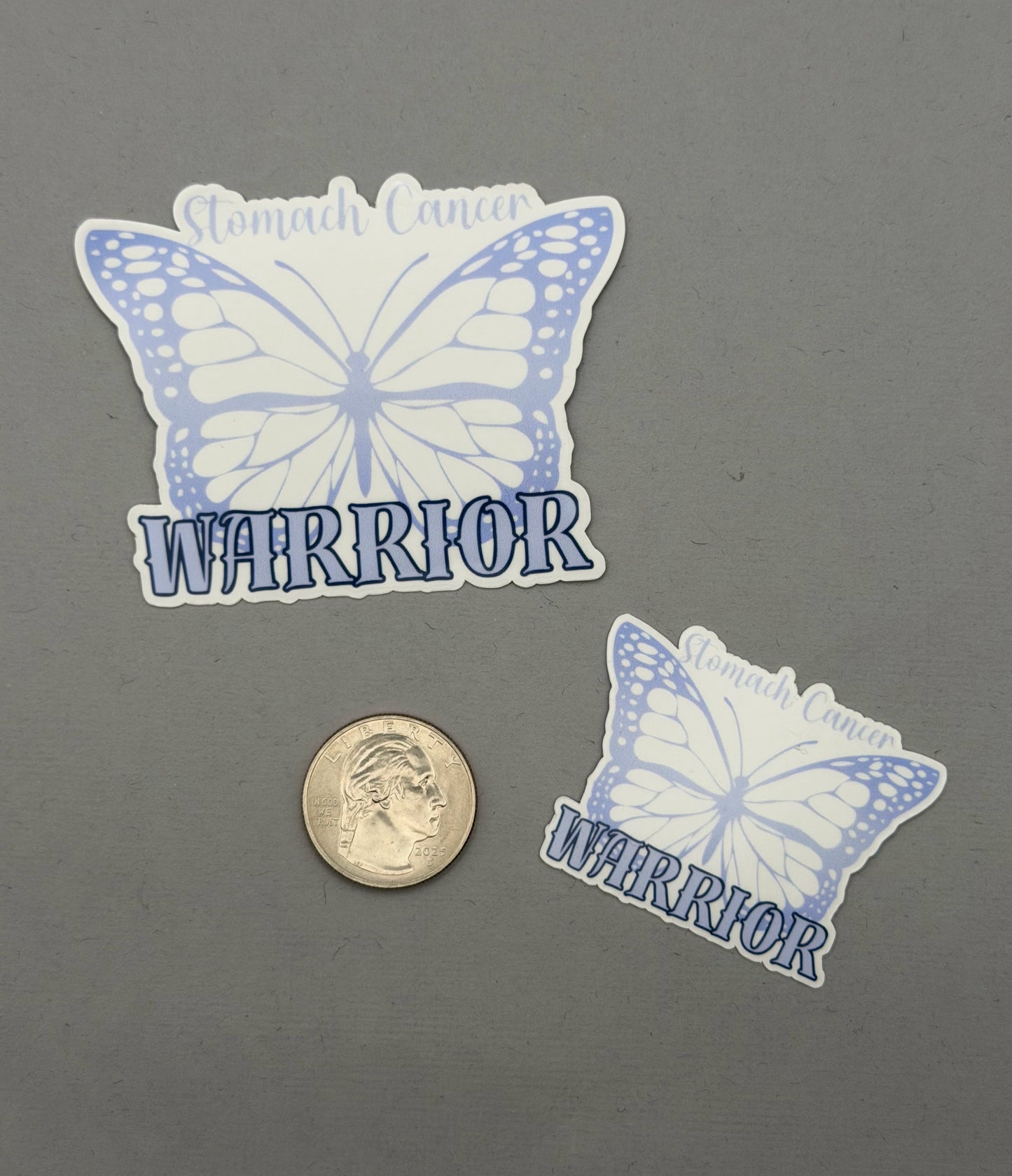 Stomach Cancer Warrior Butterfly Sticker