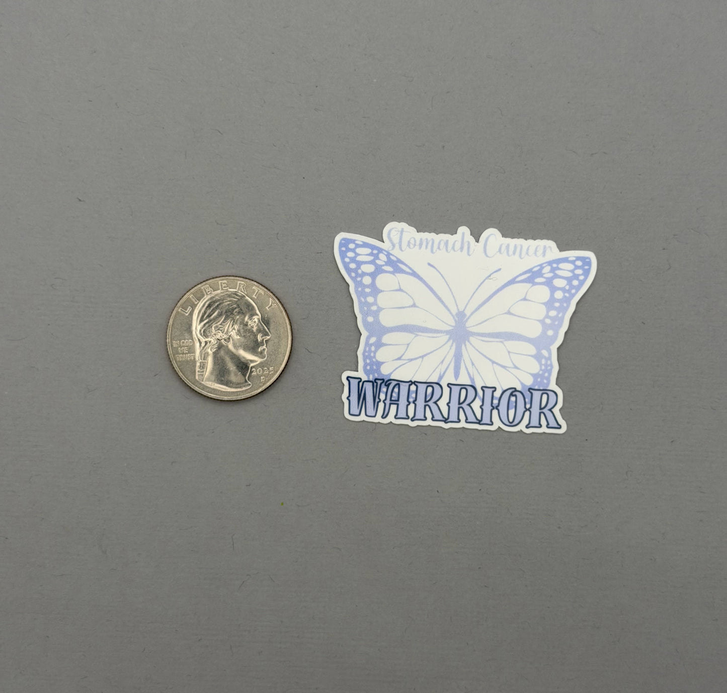 Stomach Cancer Warrior Butterfly Sticker