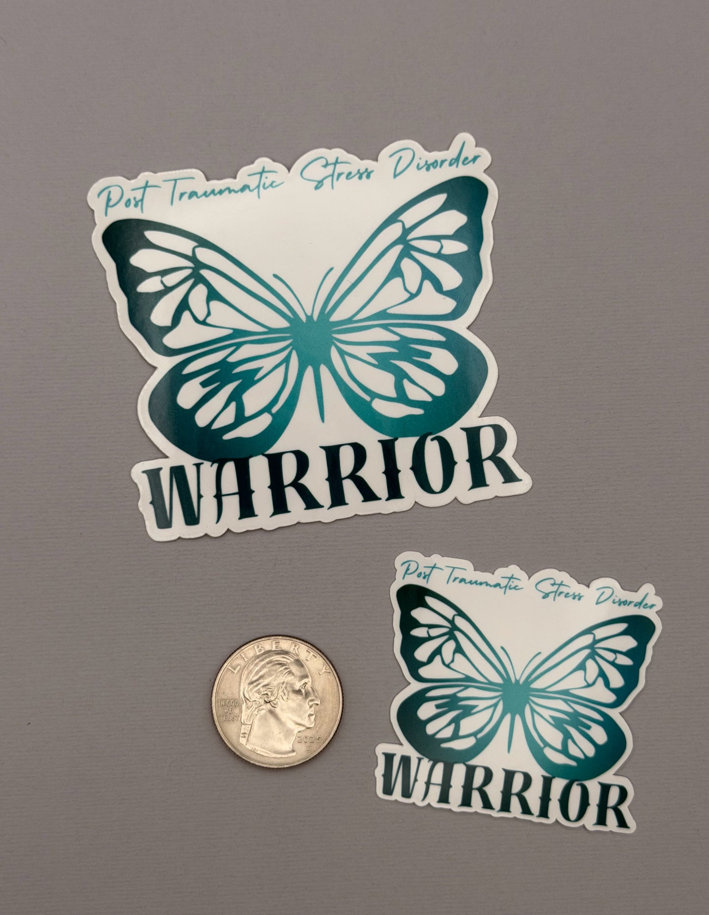 PTSD Warrior Butterfly Sticker or Magnet