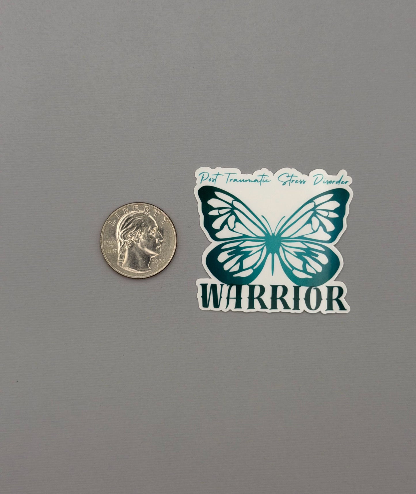 PTSD Warrior Butterfly Sticker or Magnet