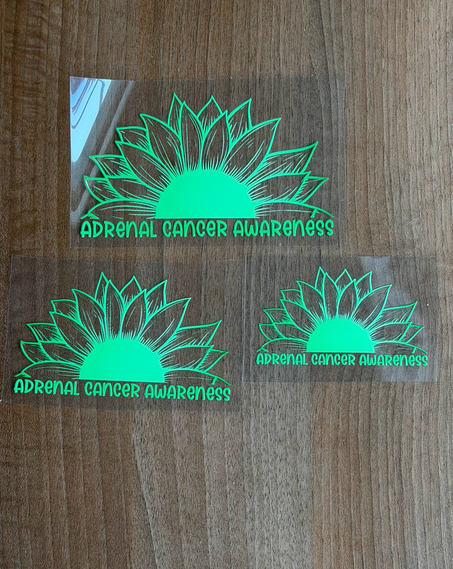 Adrenal Cancer Awareness Sunflower Car Decal