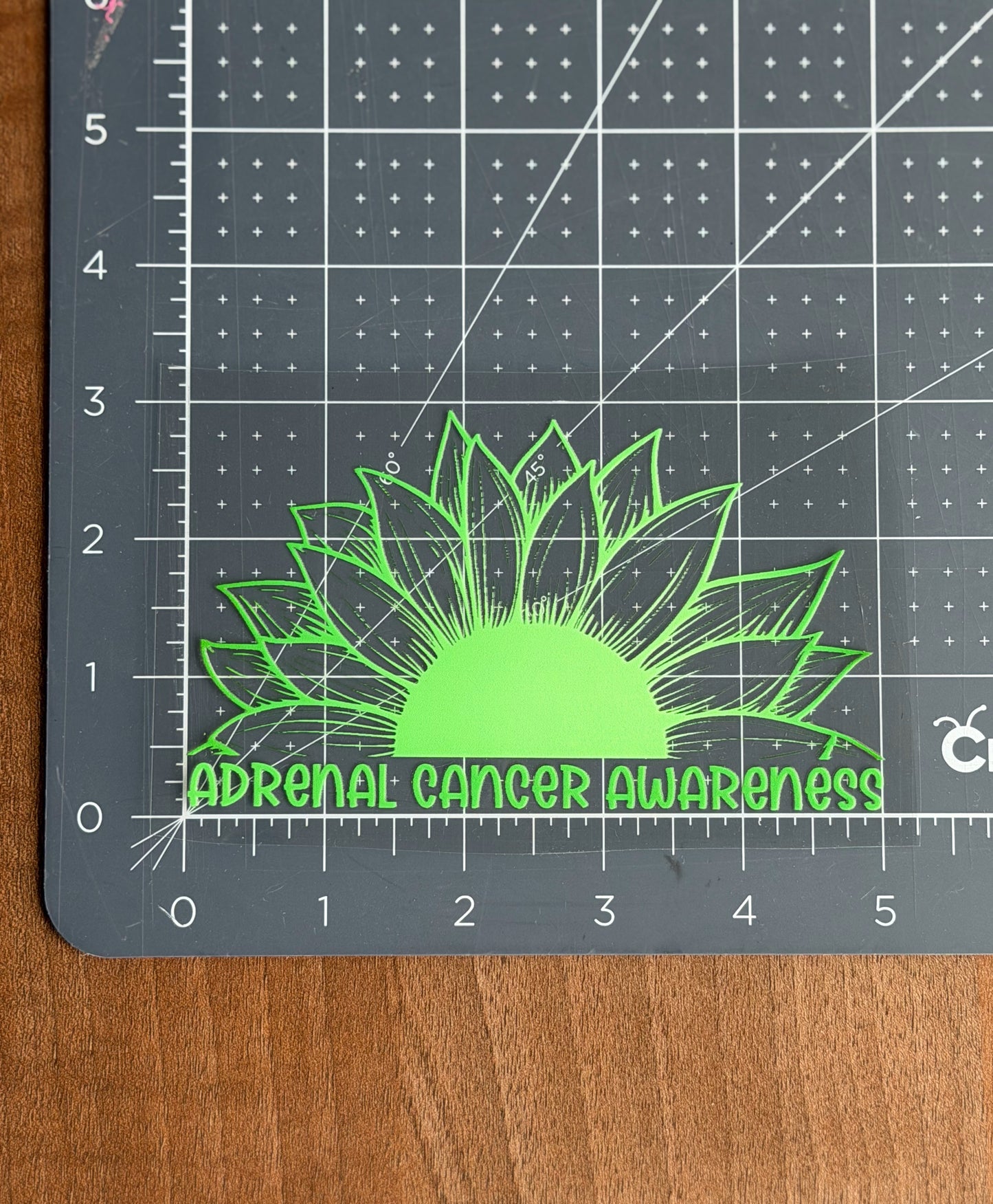 Adrenal Cancer Awareness Sunflower Car Decal