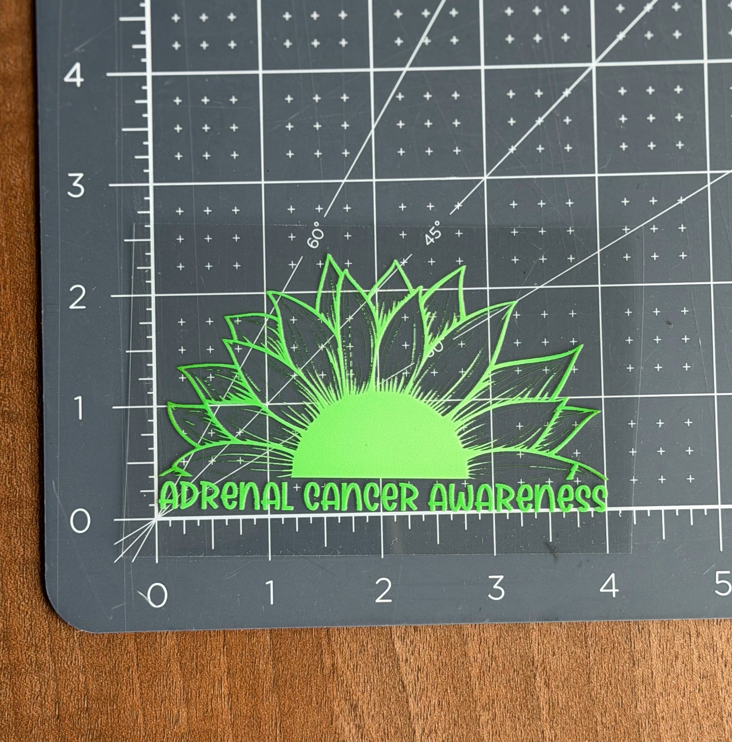 Adrenal Cancer Awareness Sunflower Car Decal