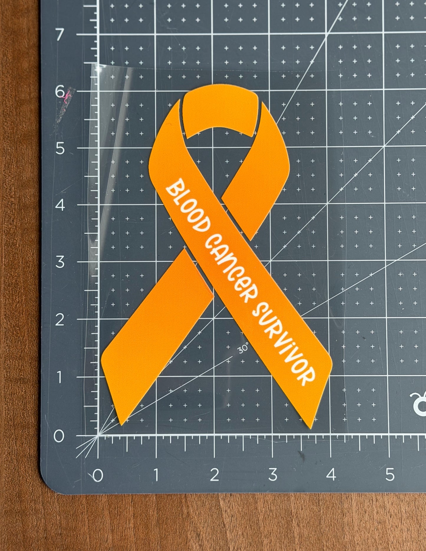 Blood Cancer Survivor Orange Ribbon Car Decal