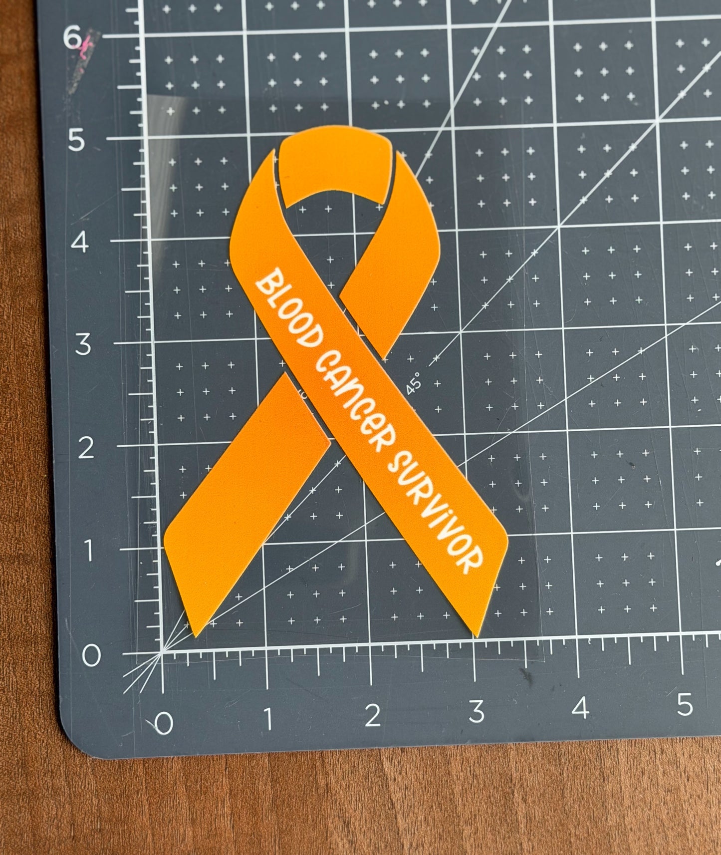 Blood Cancer Survivor Orange Ribbon Car Decal