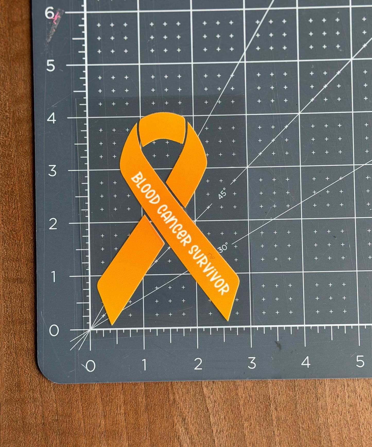 Blood Cancer Survivor Orange Ribbon Car Decal